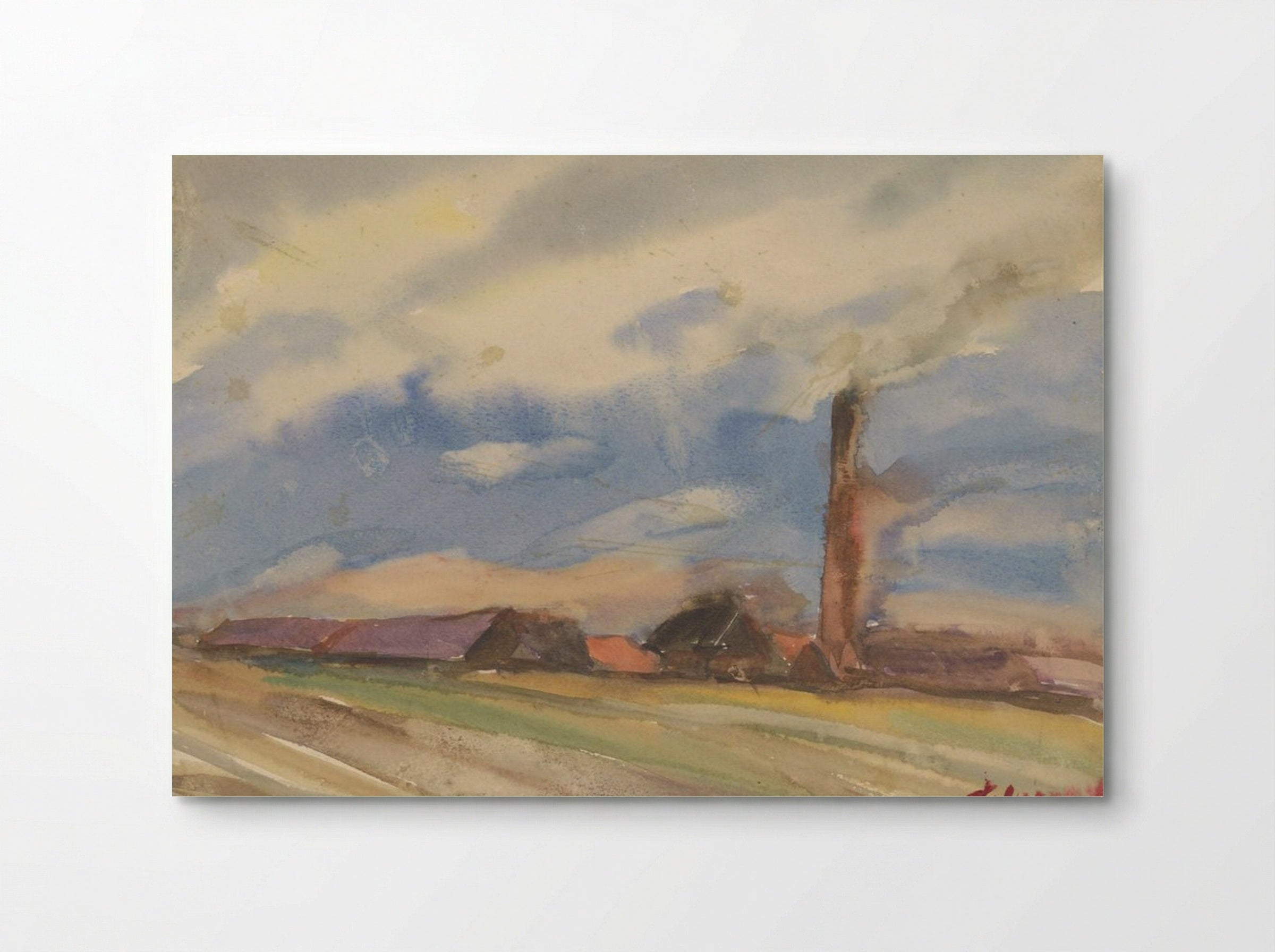 Brown Village, View from the Fields - Zolo Palugyay - Poster