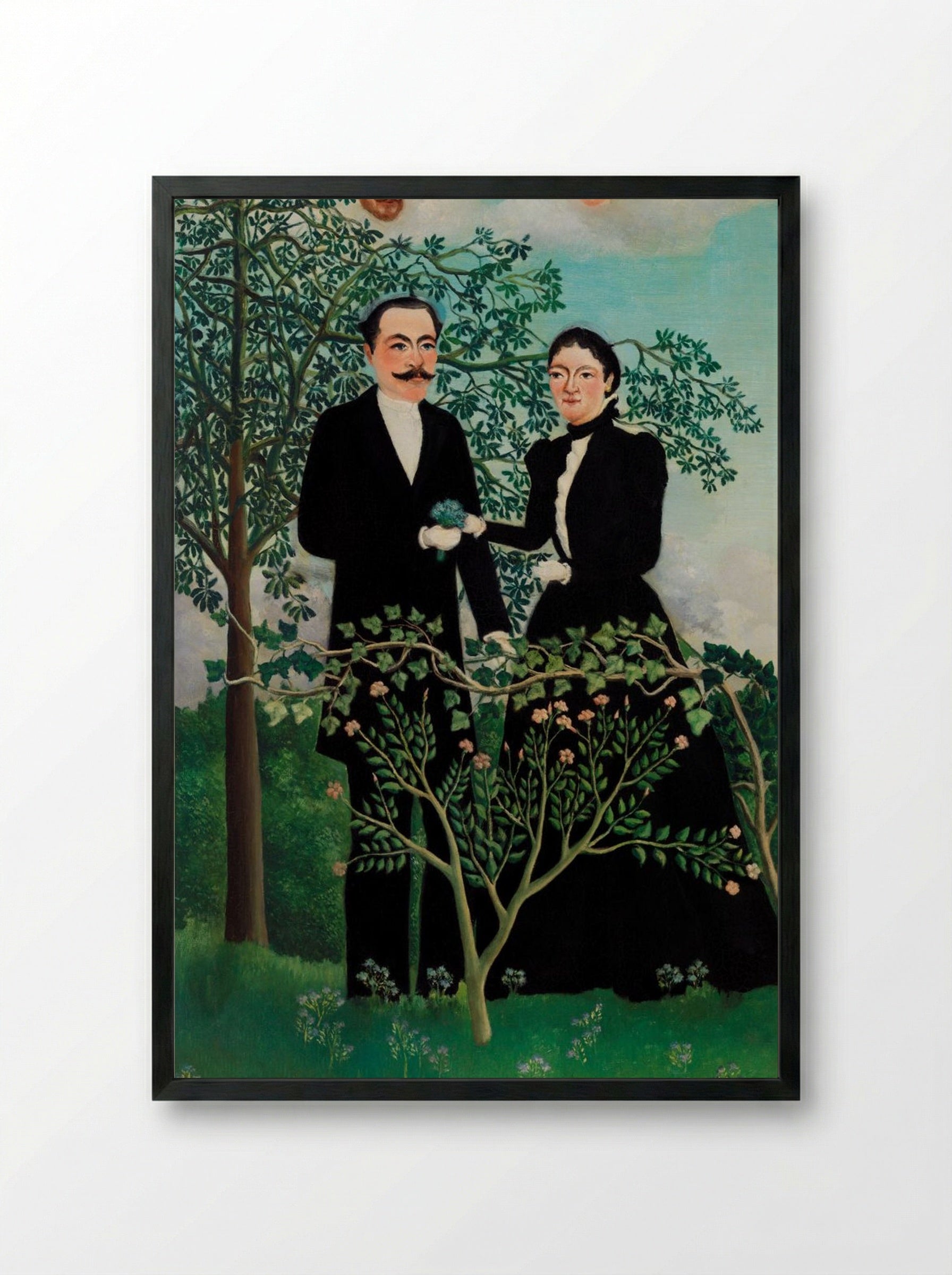 The Past and the Present, or Philosophical Thought - Henri Rousseau - Framed Print Black