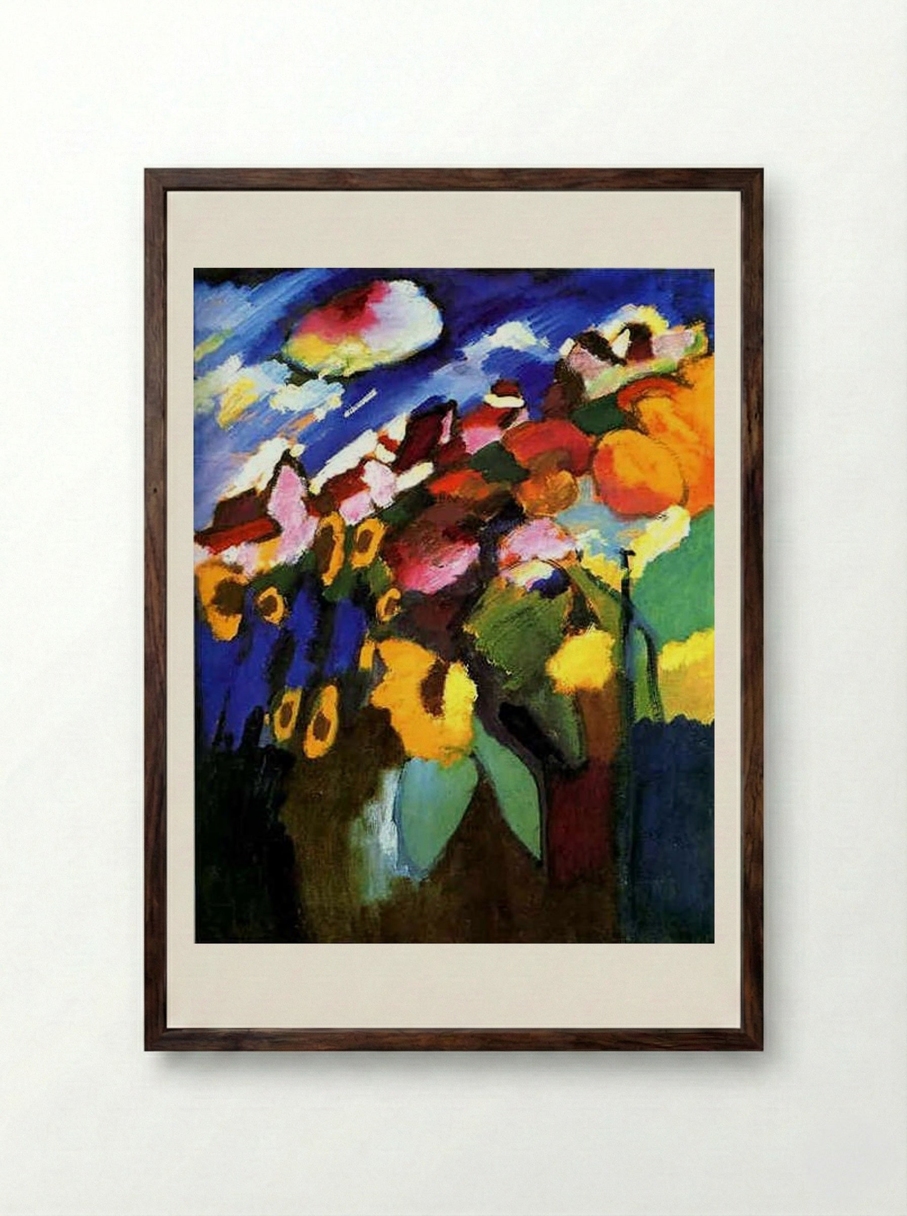 Murnau Garden - Wassily Kandinsky - Framed Print Dark Wood
