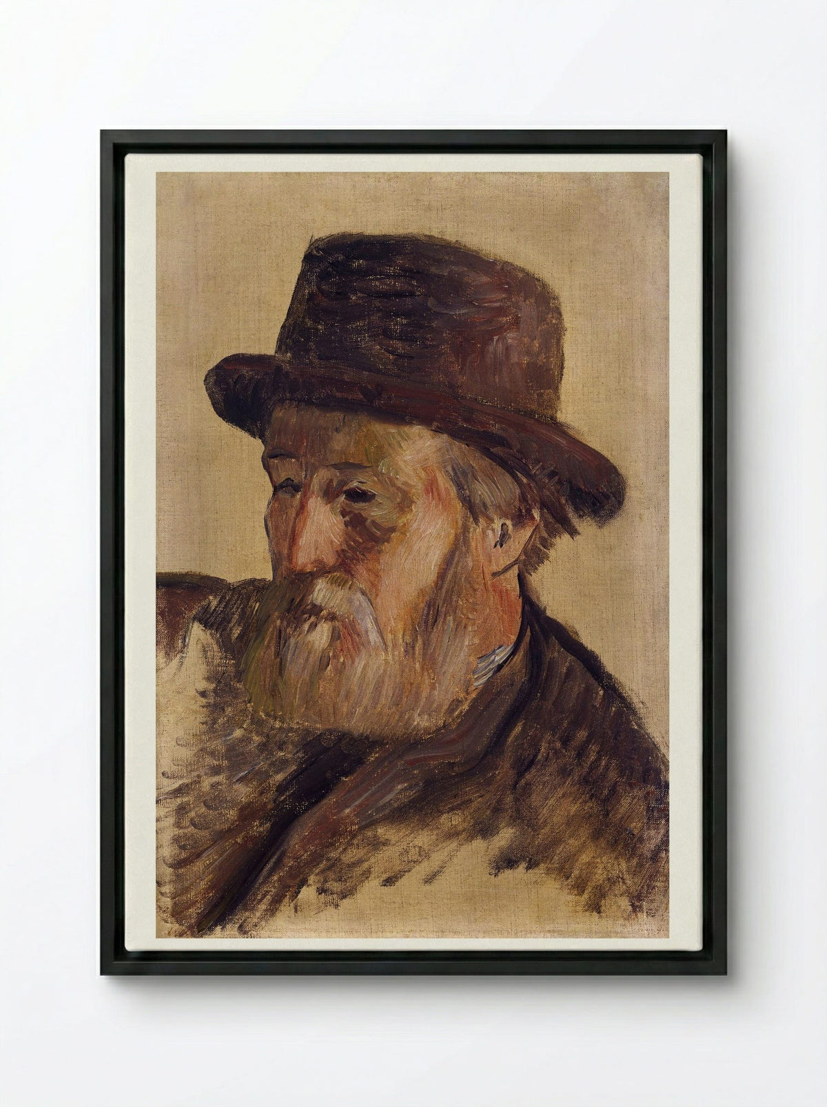 Portrait of a Man - Paul Gauguin - Framed Canvas Black