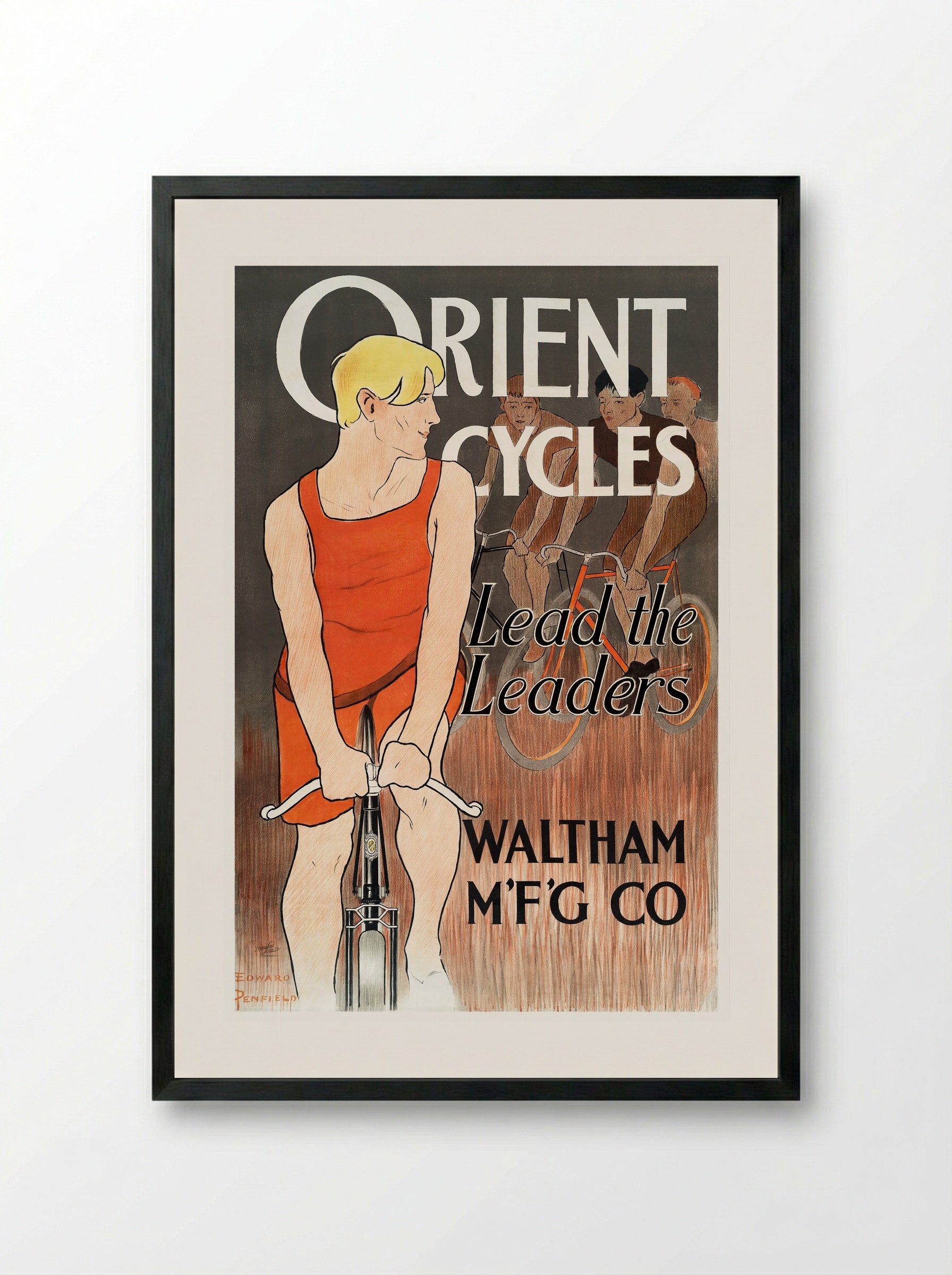 Orient Cycles: Lead the Leaders - Edward Penfield - Framed Print Black