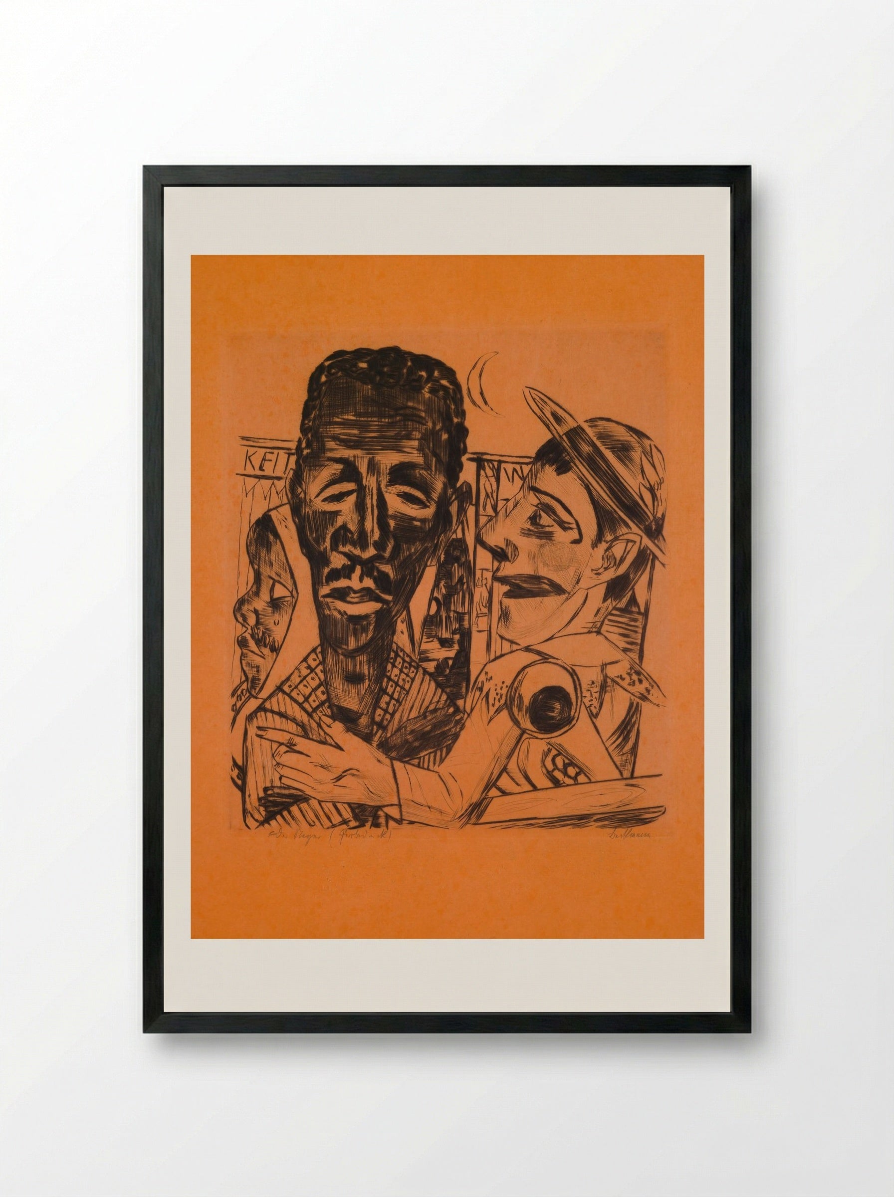 The Man, Plate 6 of 'Annual Fair' - Max Beckmann - Framed Print Black