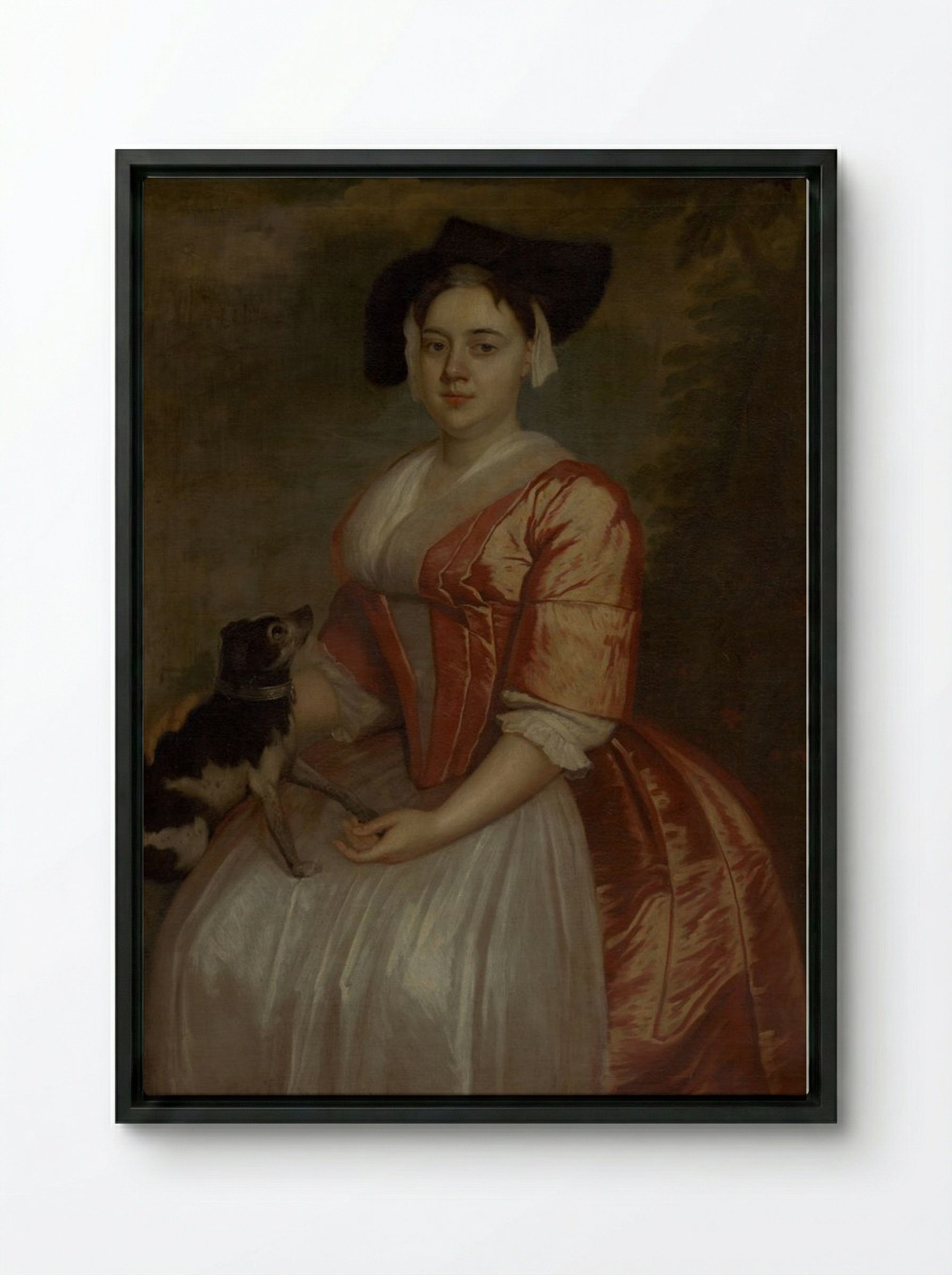 Miss Charlotte Collot - Thomas Gainsborough - Framed Canvas Black