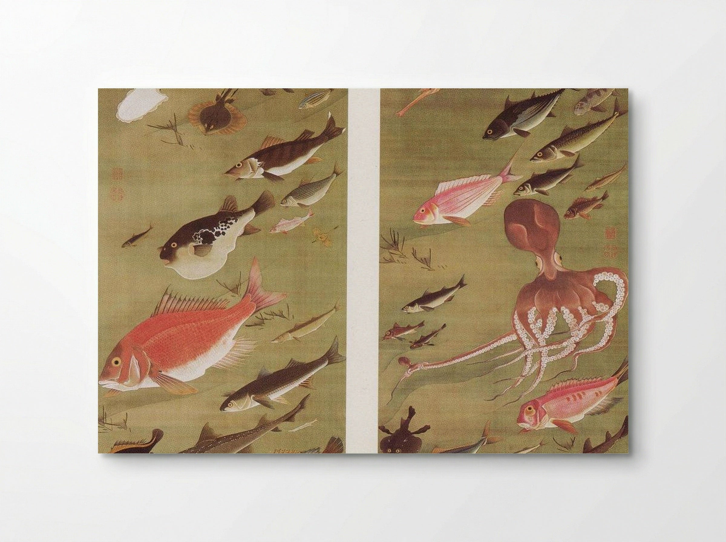 Octopus and Fish - Itō Jakuchū - Poster