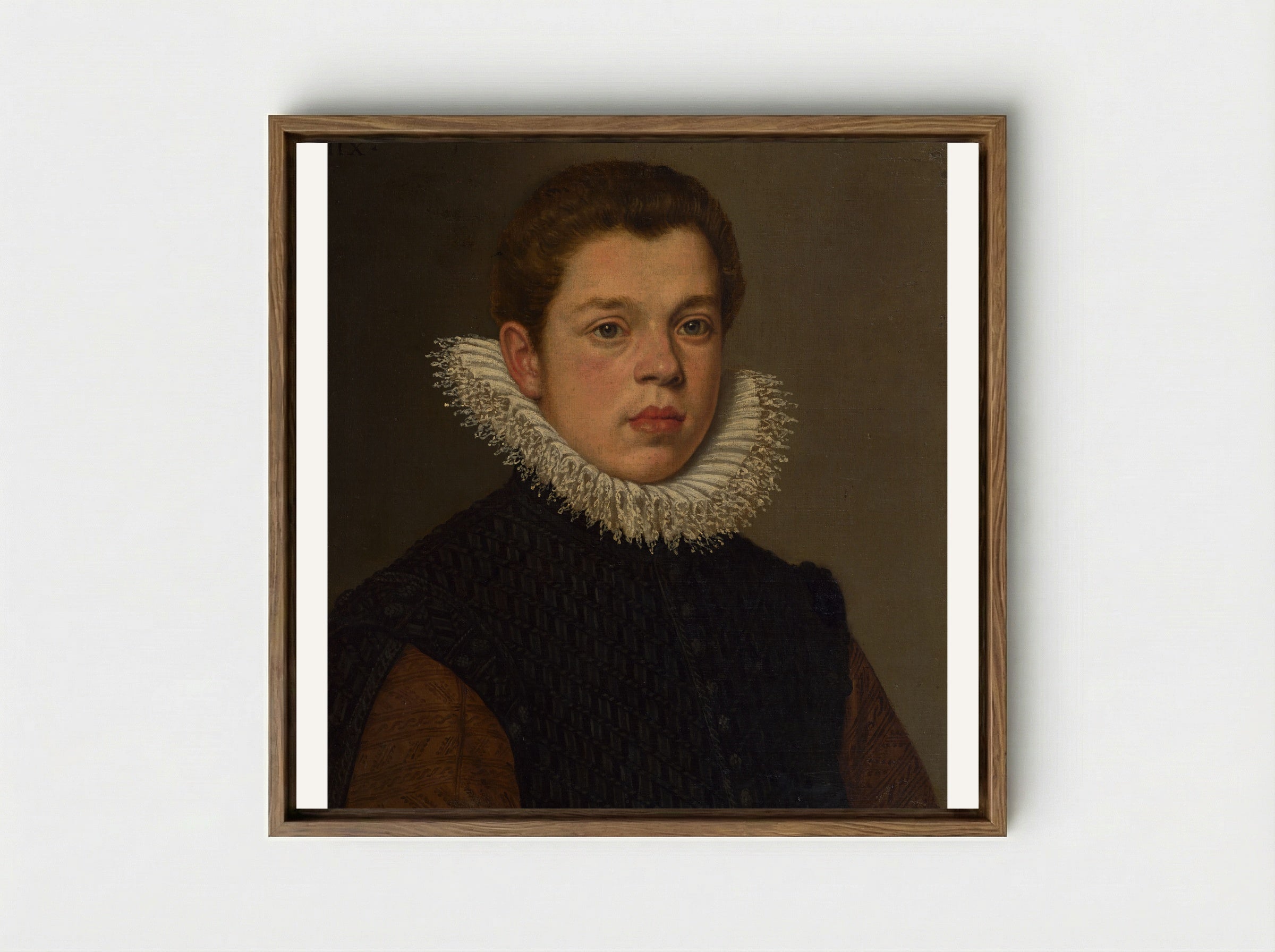 Portrait of a Young Man with a White Ruff Collar - Sofonisba Anguissola - Framed Canvas Wood