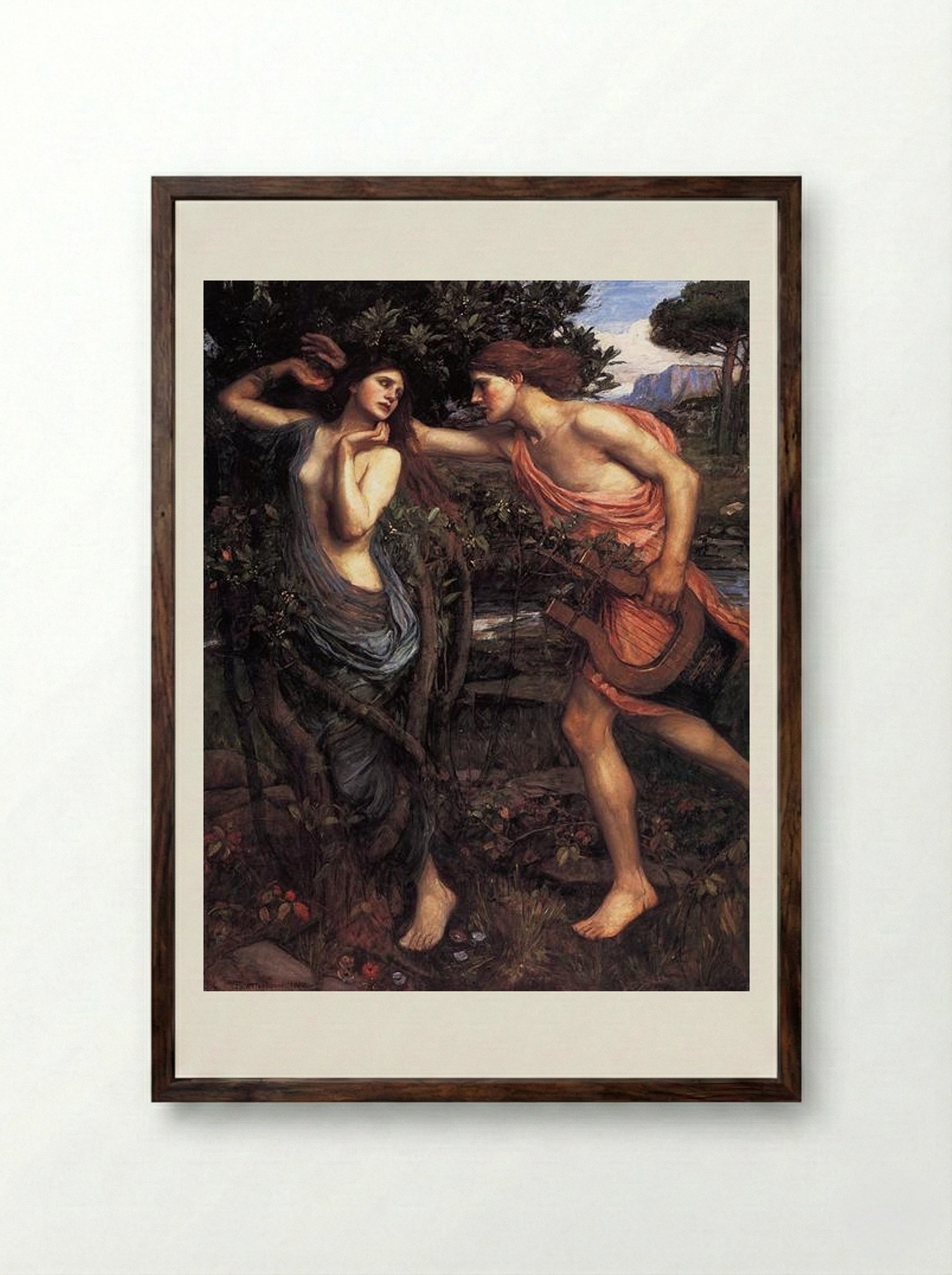 Apollo and Daphne - John William Waterhouse - Framed Print Dark Wood
