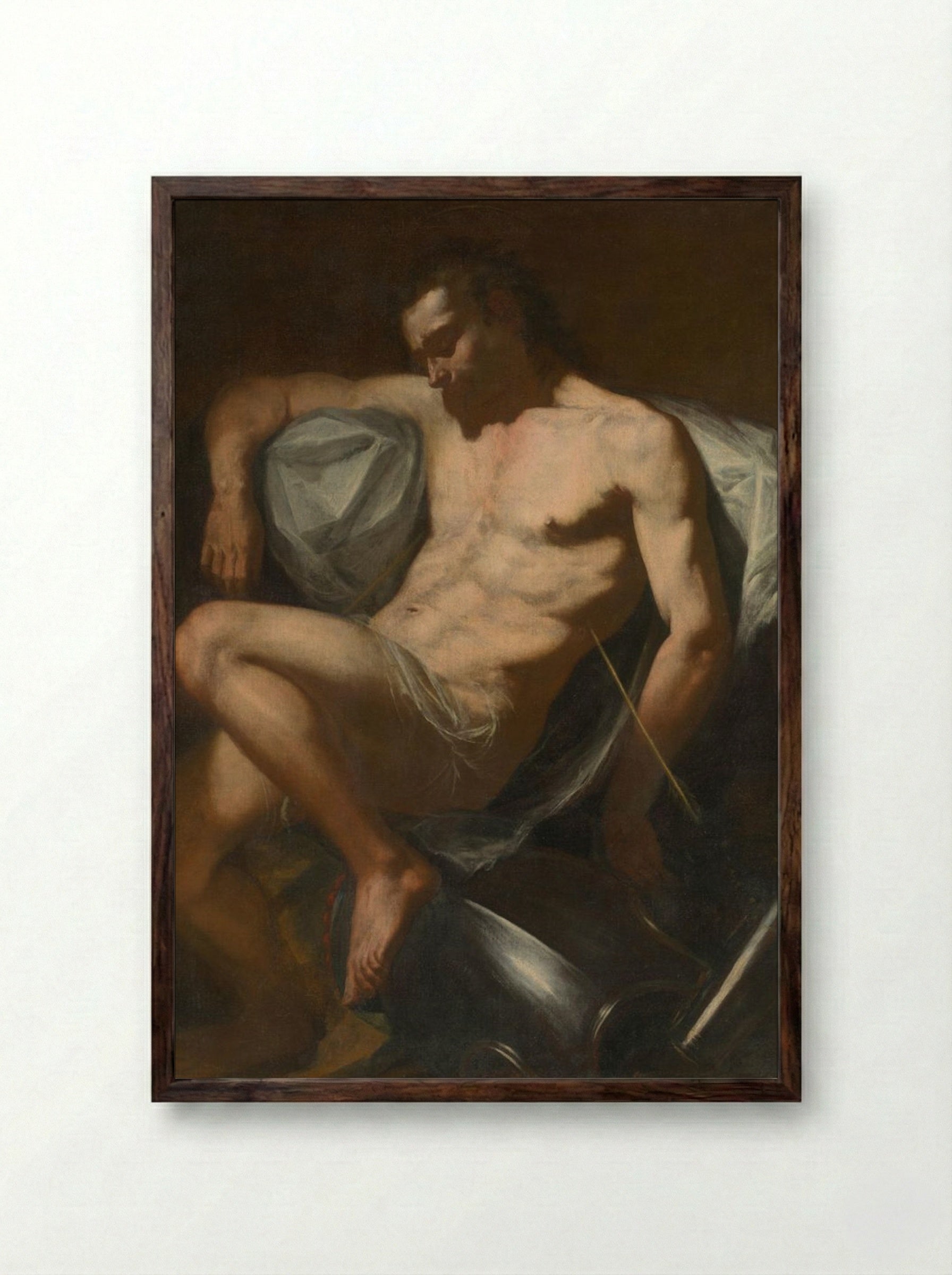 Saint Sebastian - Jusepe de Ribera - Framed Print Dark Wood