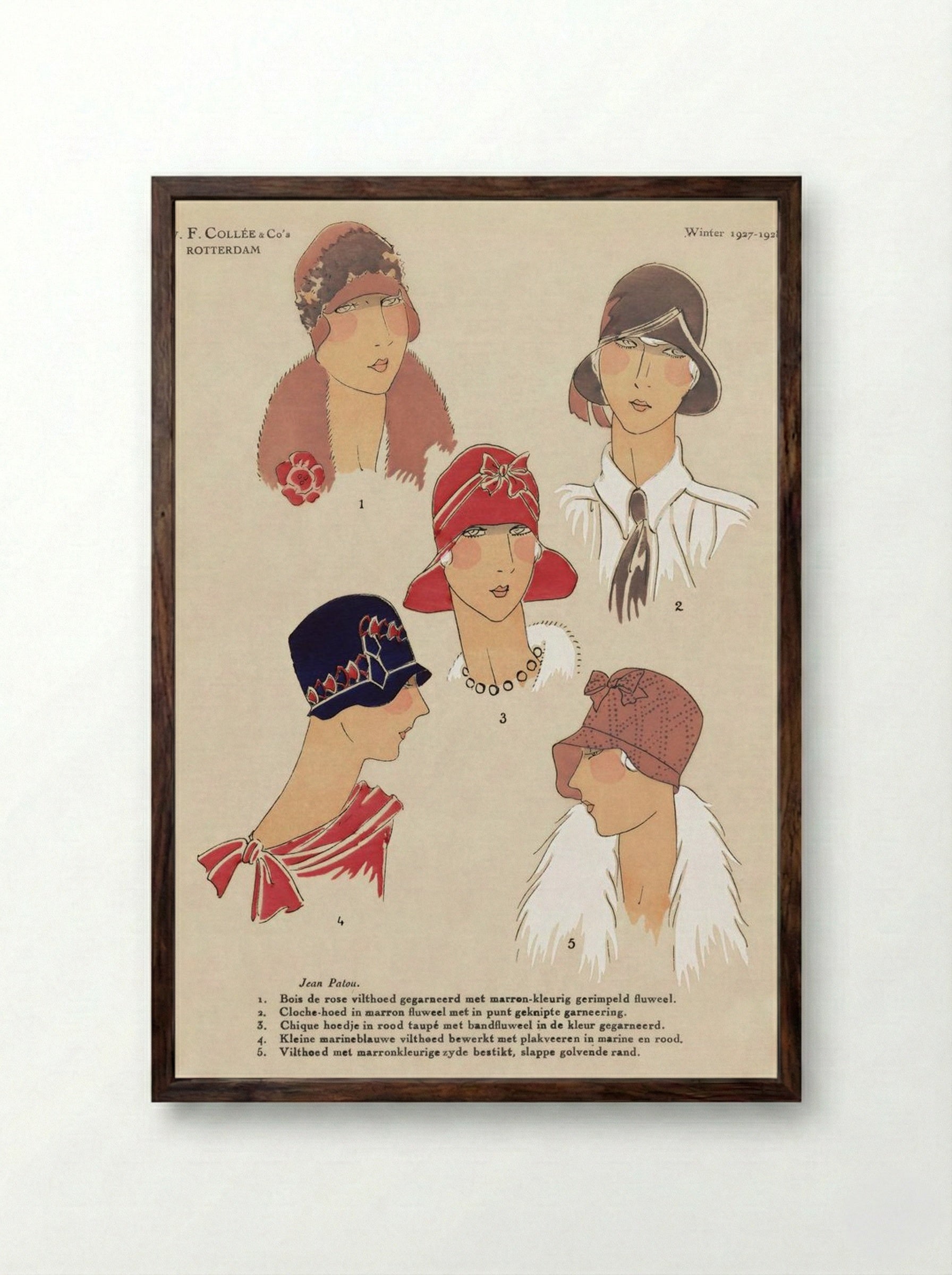 Art, Goût, Beauté - Winter 1927-1928 (Fashion Plate) - N.V.F. Collée & Co's - Framed Print Dark Wood