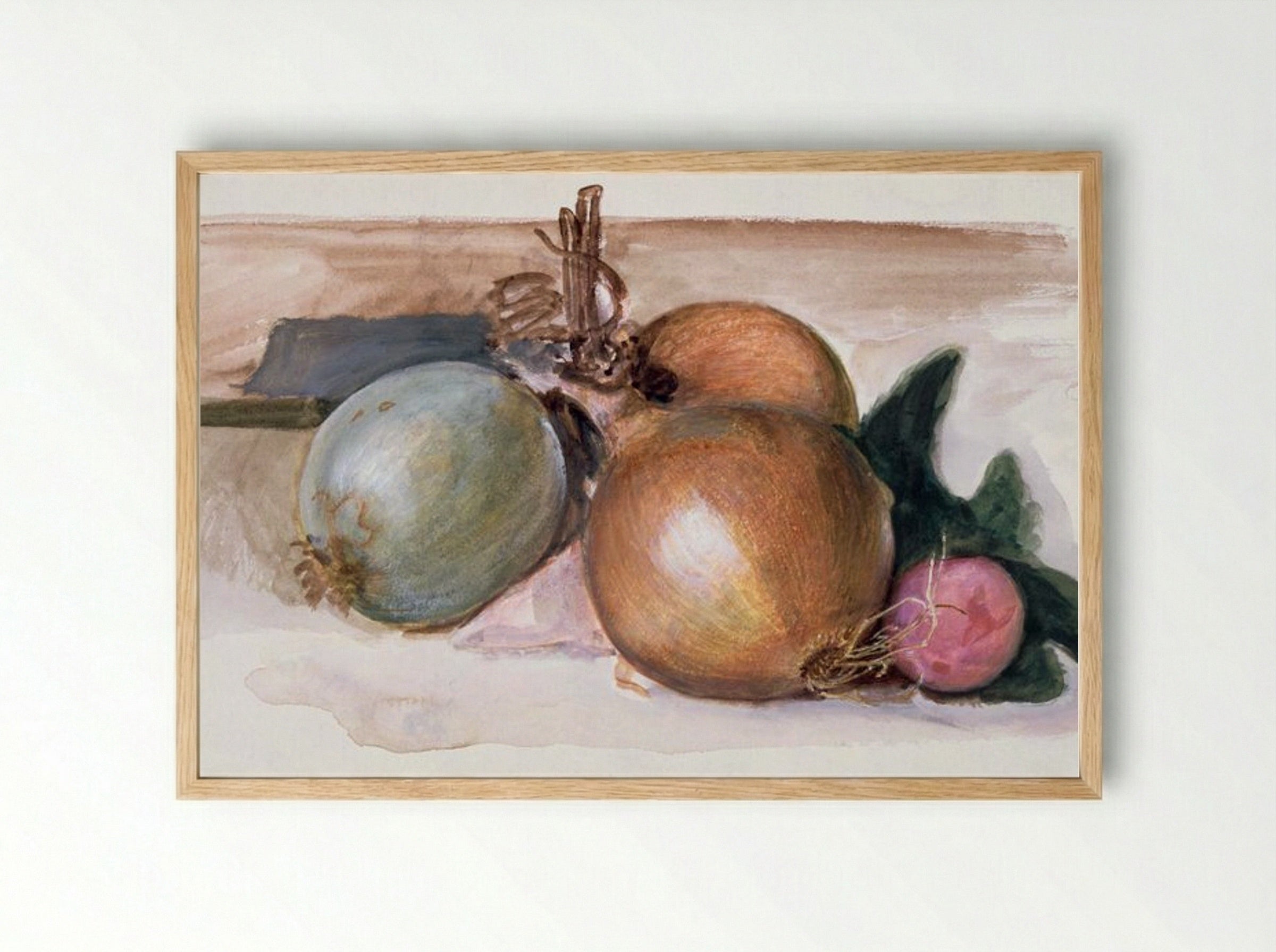 Still-Life - Study of Onions - Edward Burne-Jones - Framed Print Wood