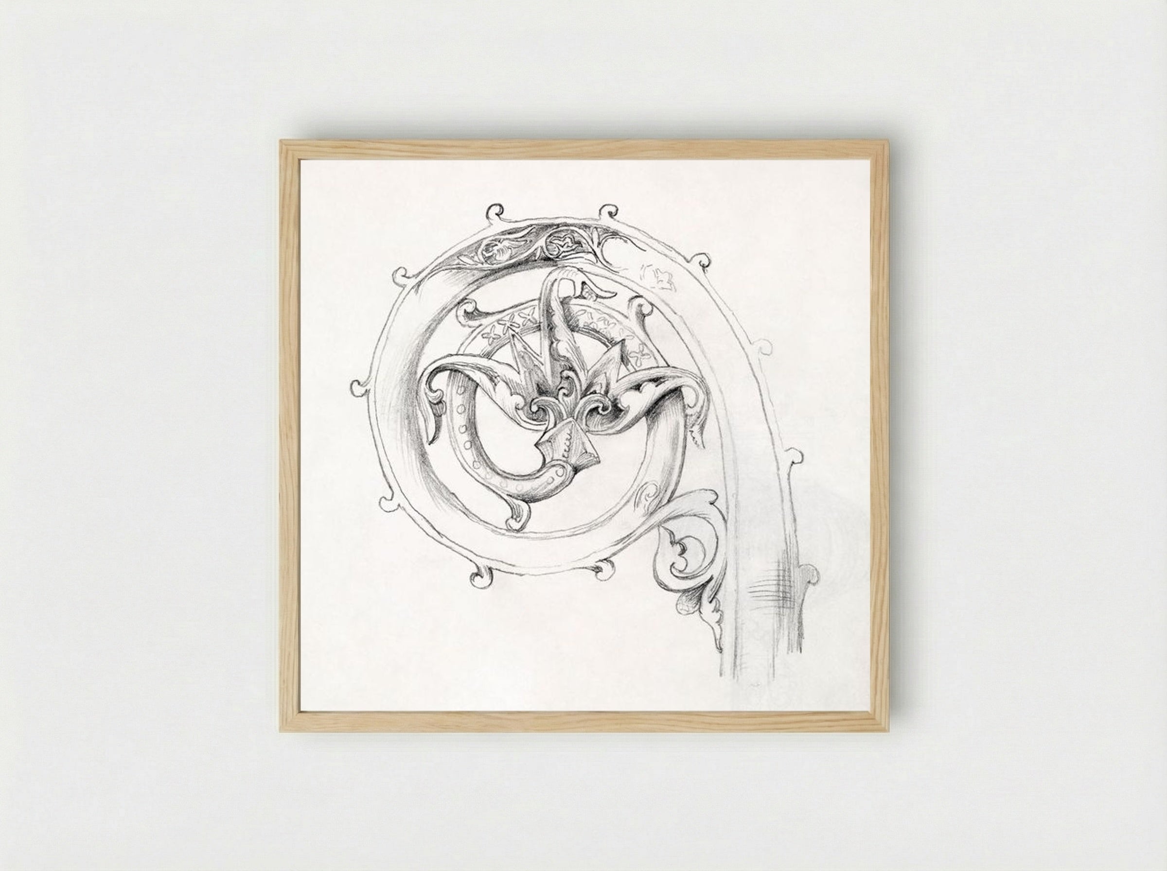 Sketch of Byzantine Ornament - Edward Burne-Jones - Framed Print Wood