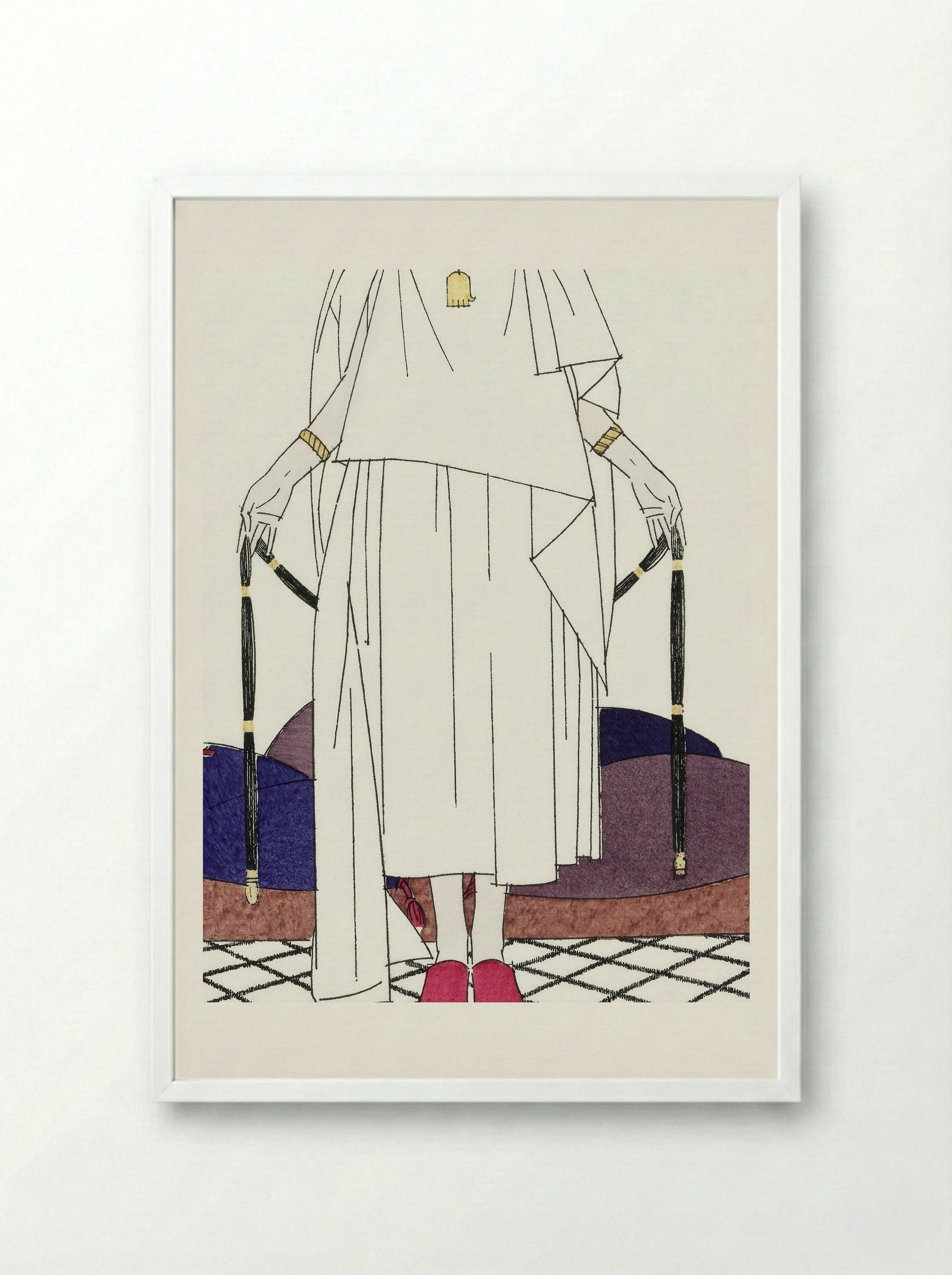 Les Beaux Jours de Fez ou la Fatma Improvisée - Bernard Boutet de Monvel - Framed Print White