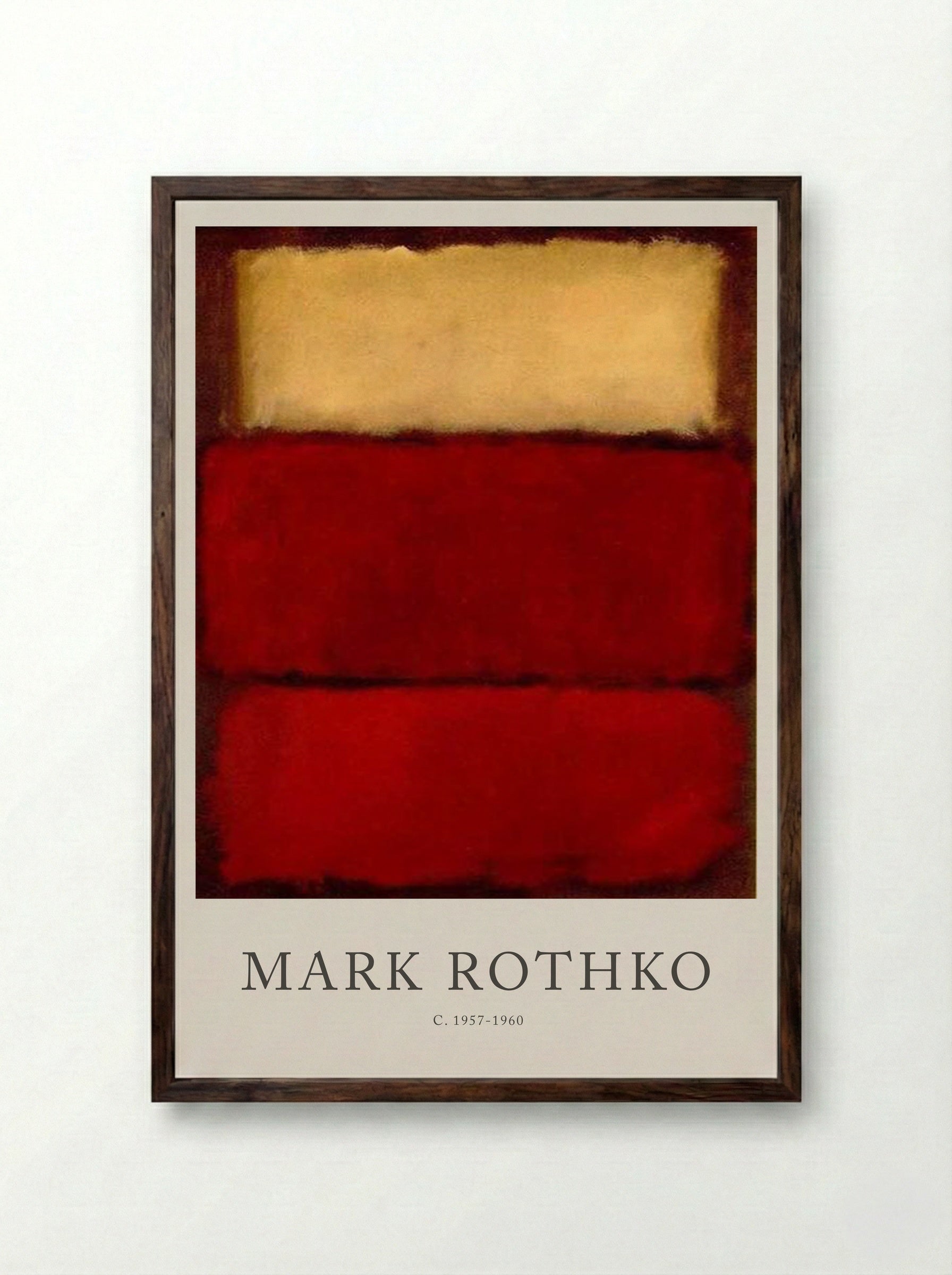 Untitled (Three Rectangles) - Mark Rothko - Framed Print Dark Wood