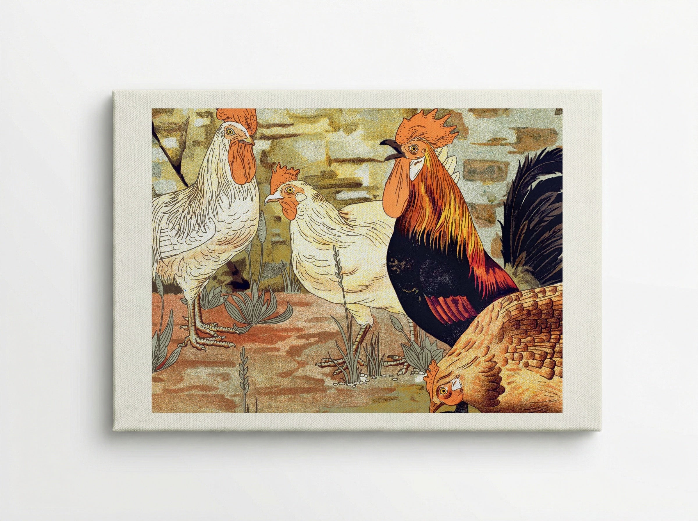 Coqs et Poules (From L'animal dans la décoration) - Maurice Pillard Verneuil - Canvas