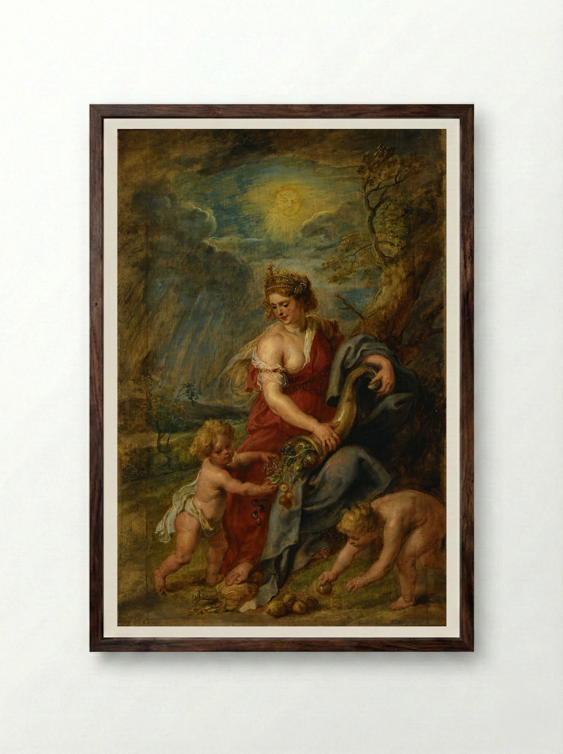 Abundance - Peter Paul Rubens - Framed Print Dark Wood
