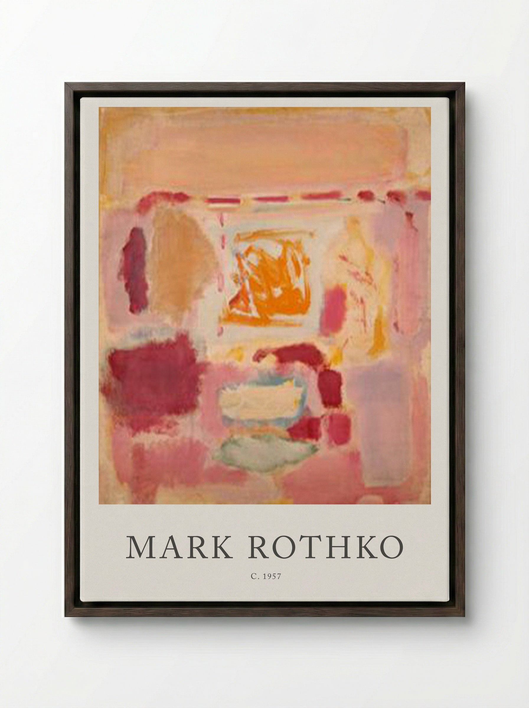 Untitled (Colour Field Painting) - Mark Rothko - Framed Canvas Dark Wood