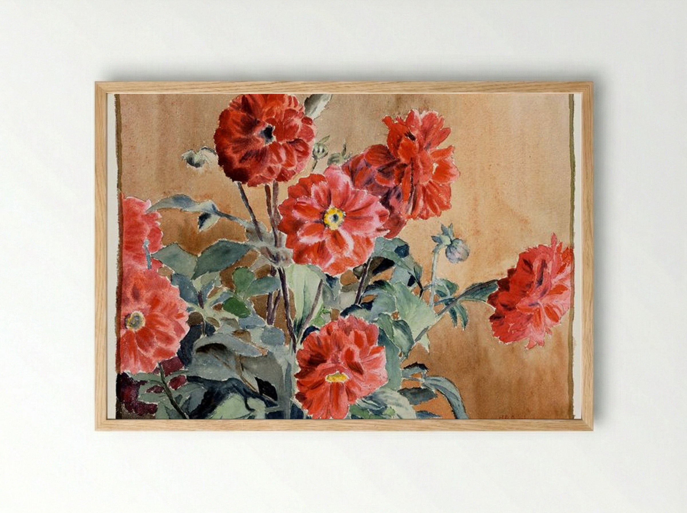 Dahlias - Hannah Borger Overbeck - Framed Print Wood