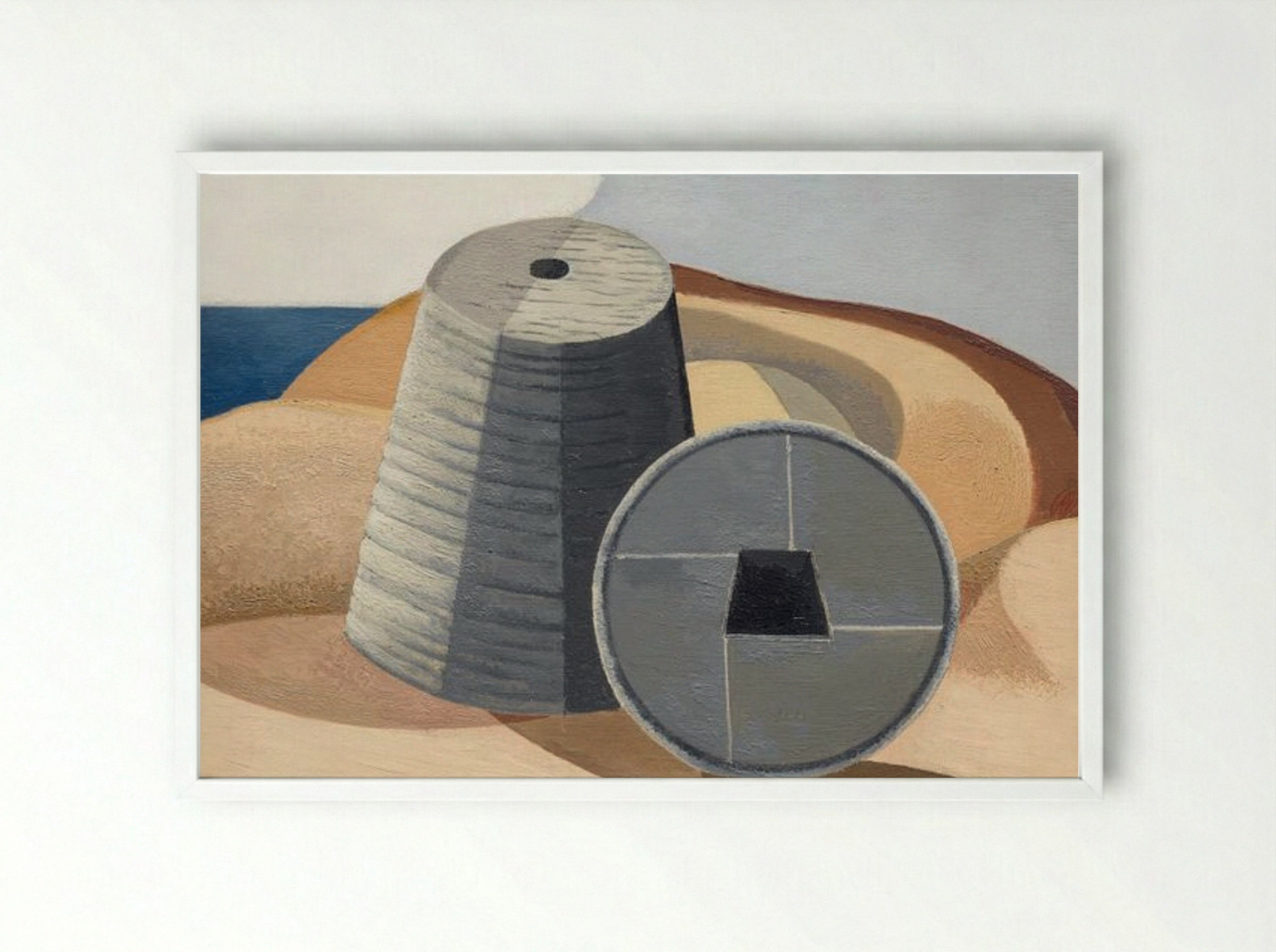 Mineral Objects - Paul Nash - Framed Print White