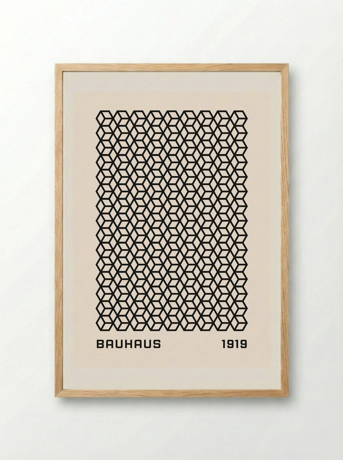 Bauhaus Isometric Grid 1919 - Framed Print Wood
