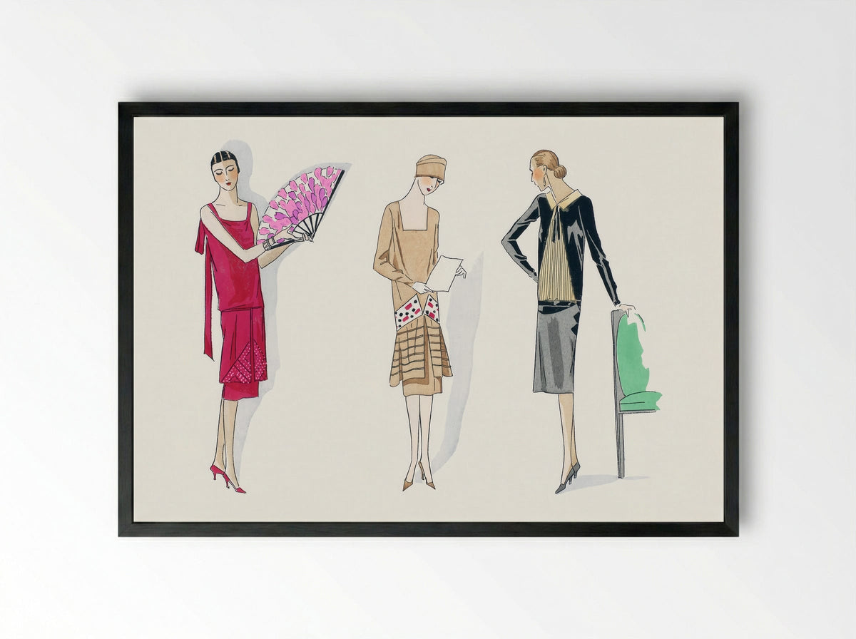 Three Dresses, 1926 - Bernard et Armand - Framed Print Black