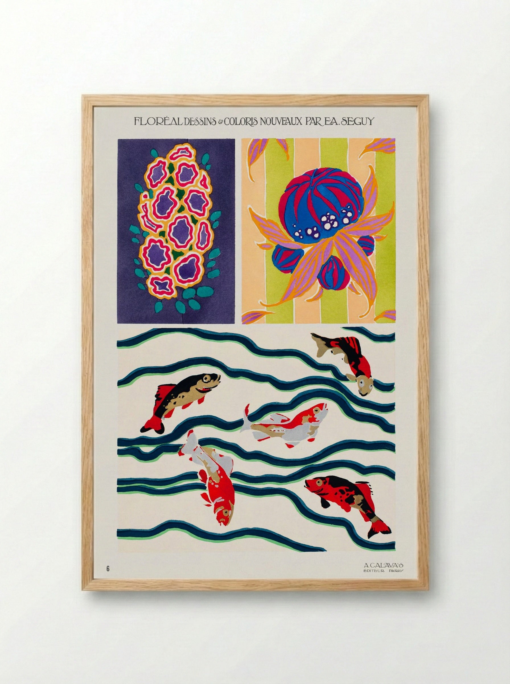 Floréal Dessins et Coloris Nouveaux - Émile-Allain Séguy - Framed Print Wood