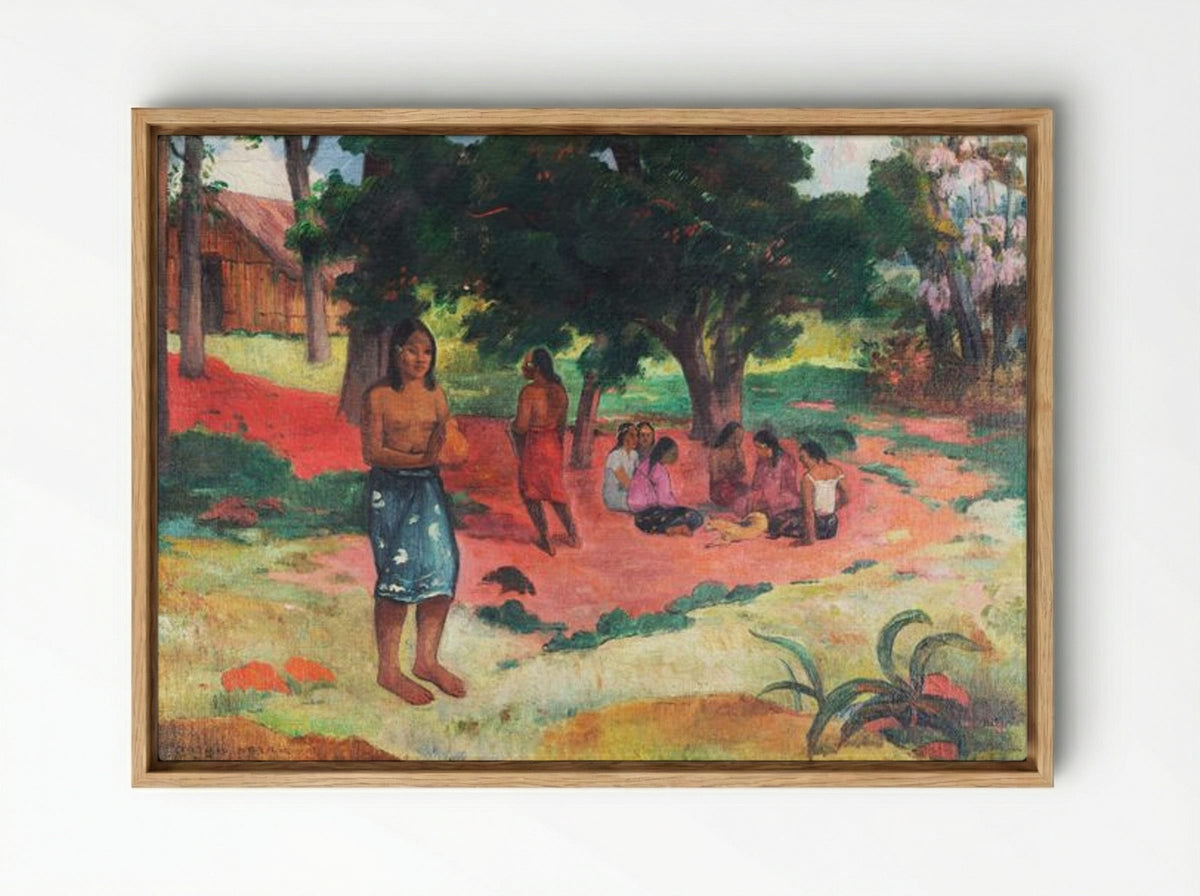 Whispered Words (Parau Parau) - Paul Gauguin - Framed Canvas Wood