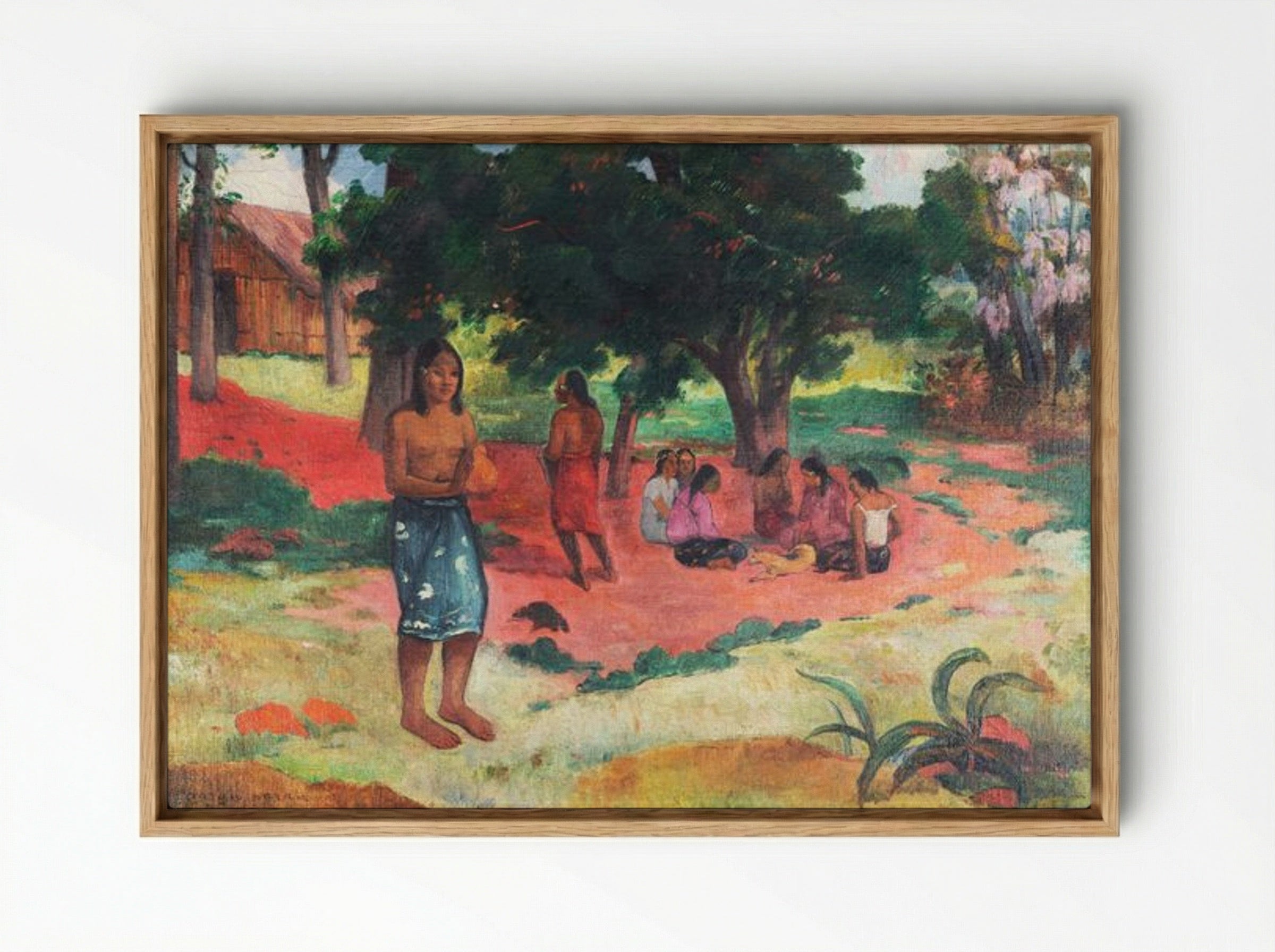 Whispered Words (Parau Parau) - Paul Gauguin - Framed Canvas Wood