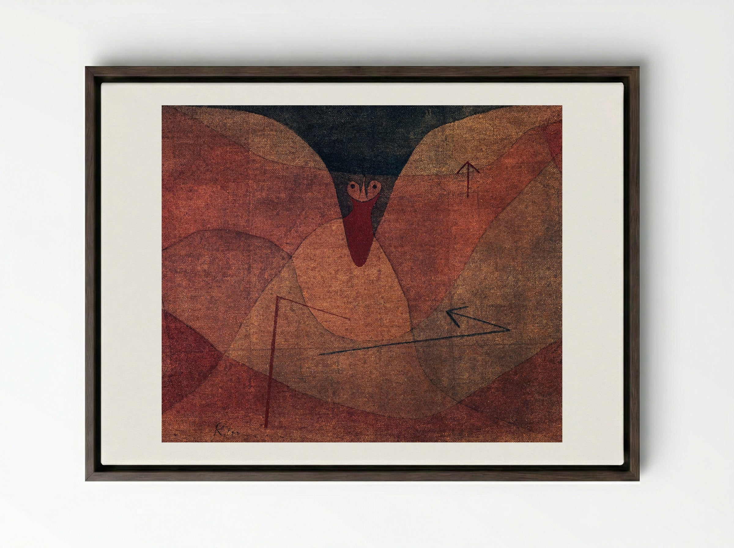 Aviatic Evolution - Paul Klee - Framed Canvas Dark Wood