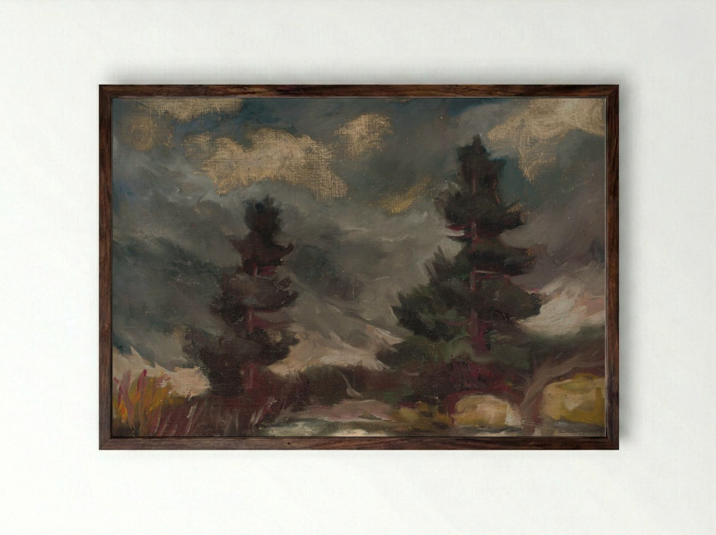 Tatra Landscape - Zolo Palugyay - Framed Print Dark Wood