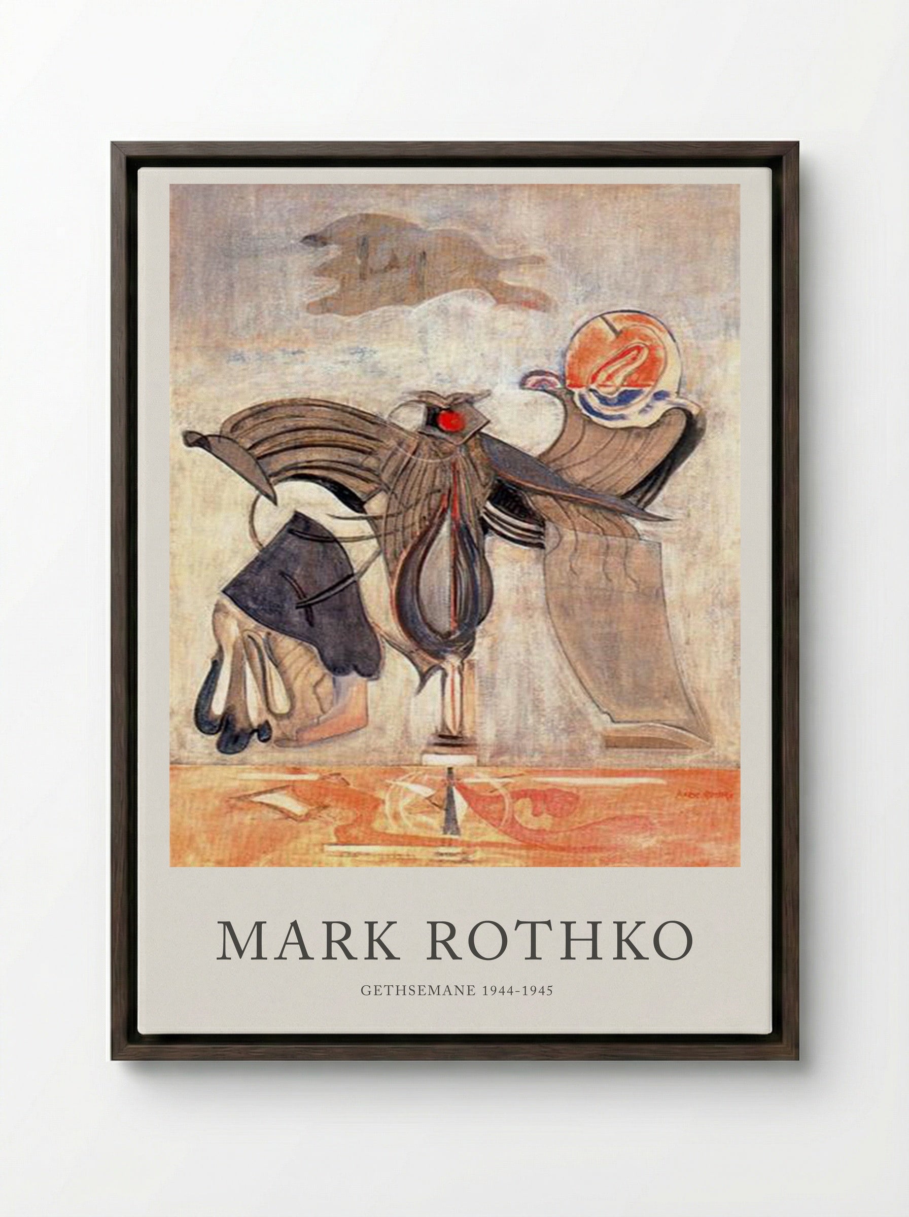 Gethsemane - Mark Rothko - Framed Canvas Dark Wood