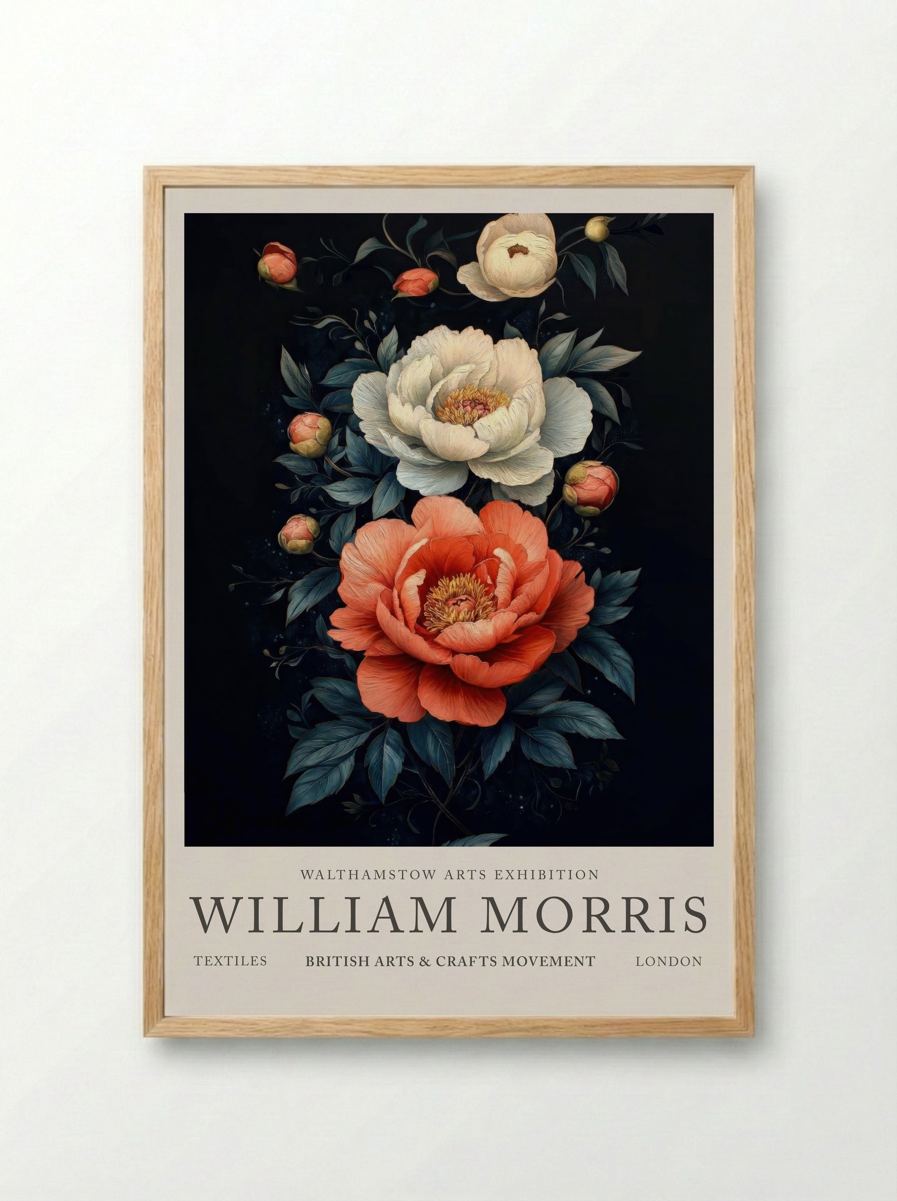 Peony Reverie - William Morris - Framed Print Wood