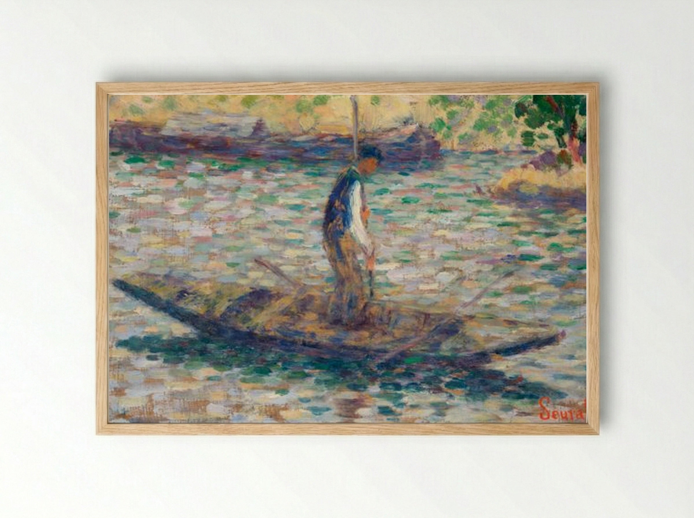 A Fisherman - Georges Seurat - Framed Print Wood