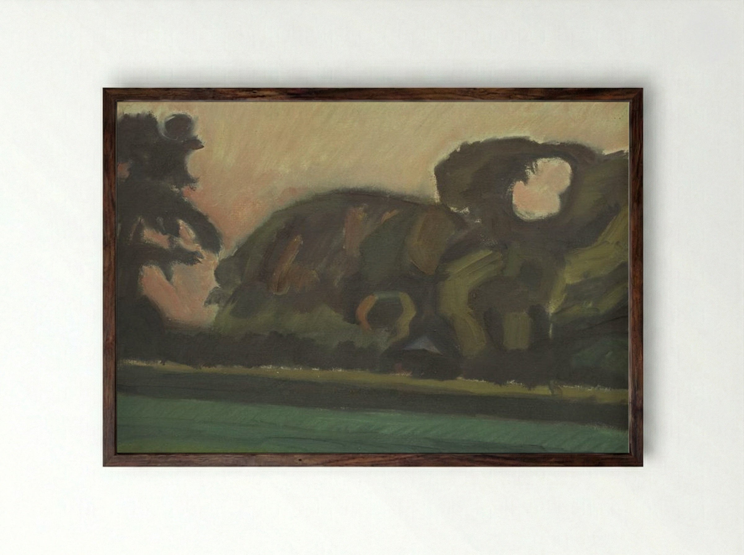 Landscape after Sunset - Harald Giersing - Framed Print Dark Wood