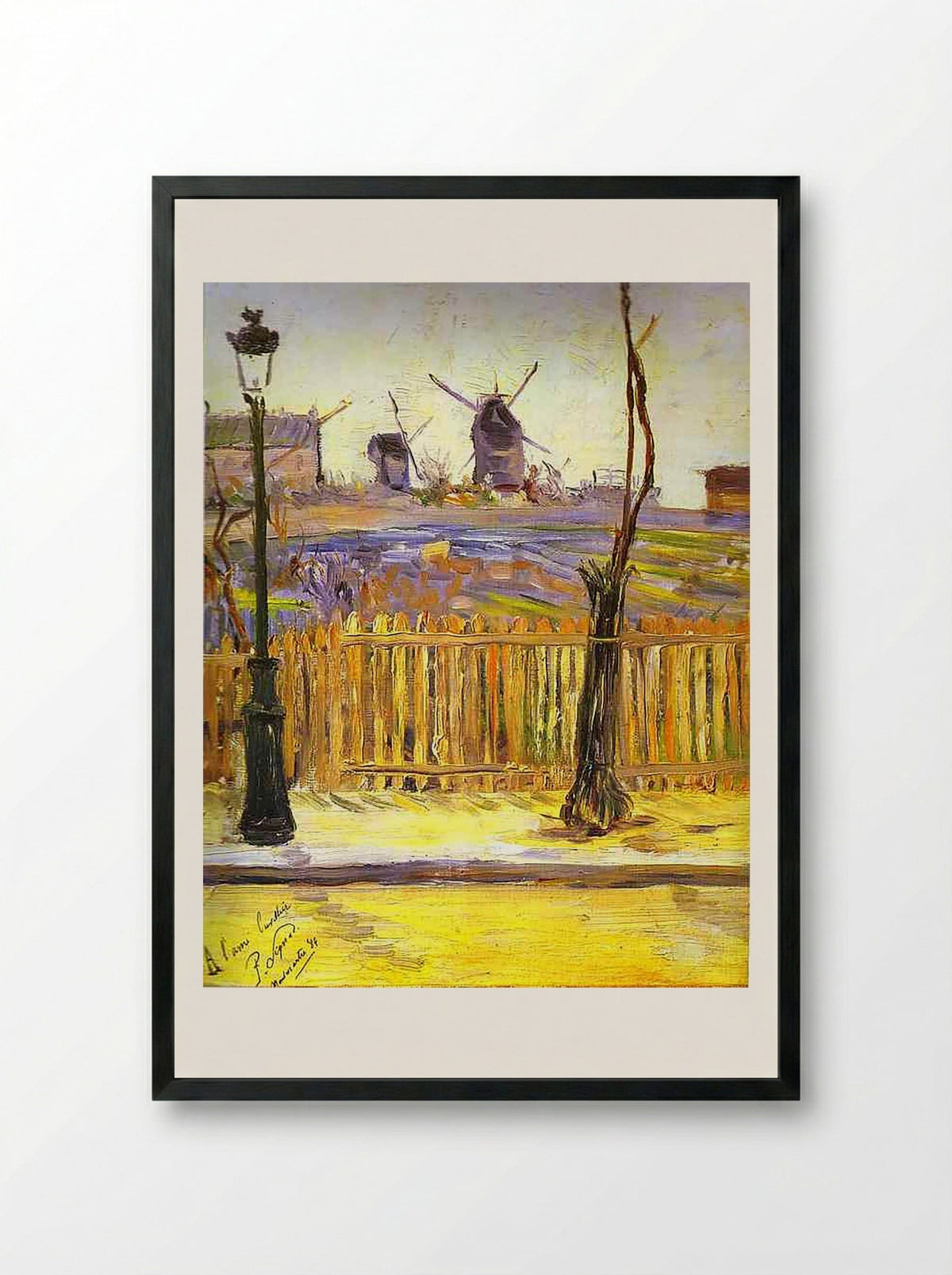Rue Caulaincourt, Mills on Montmartre - Armand Guillaumin - Framed Print Black