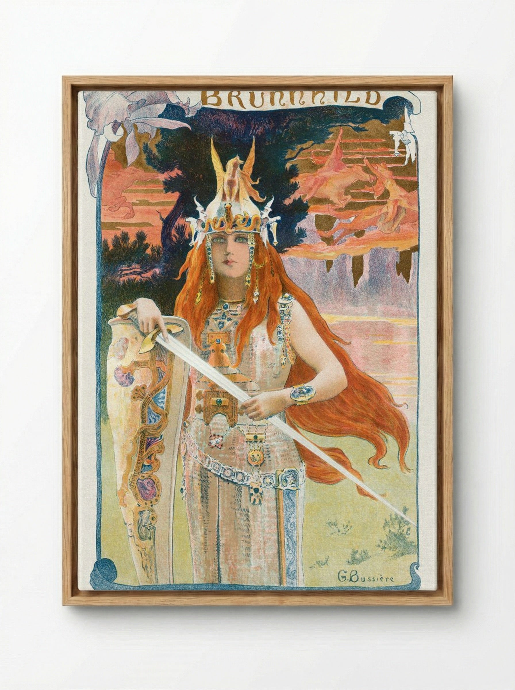 Brunnhild - Gaston Bussière - Framed Canvas Wood