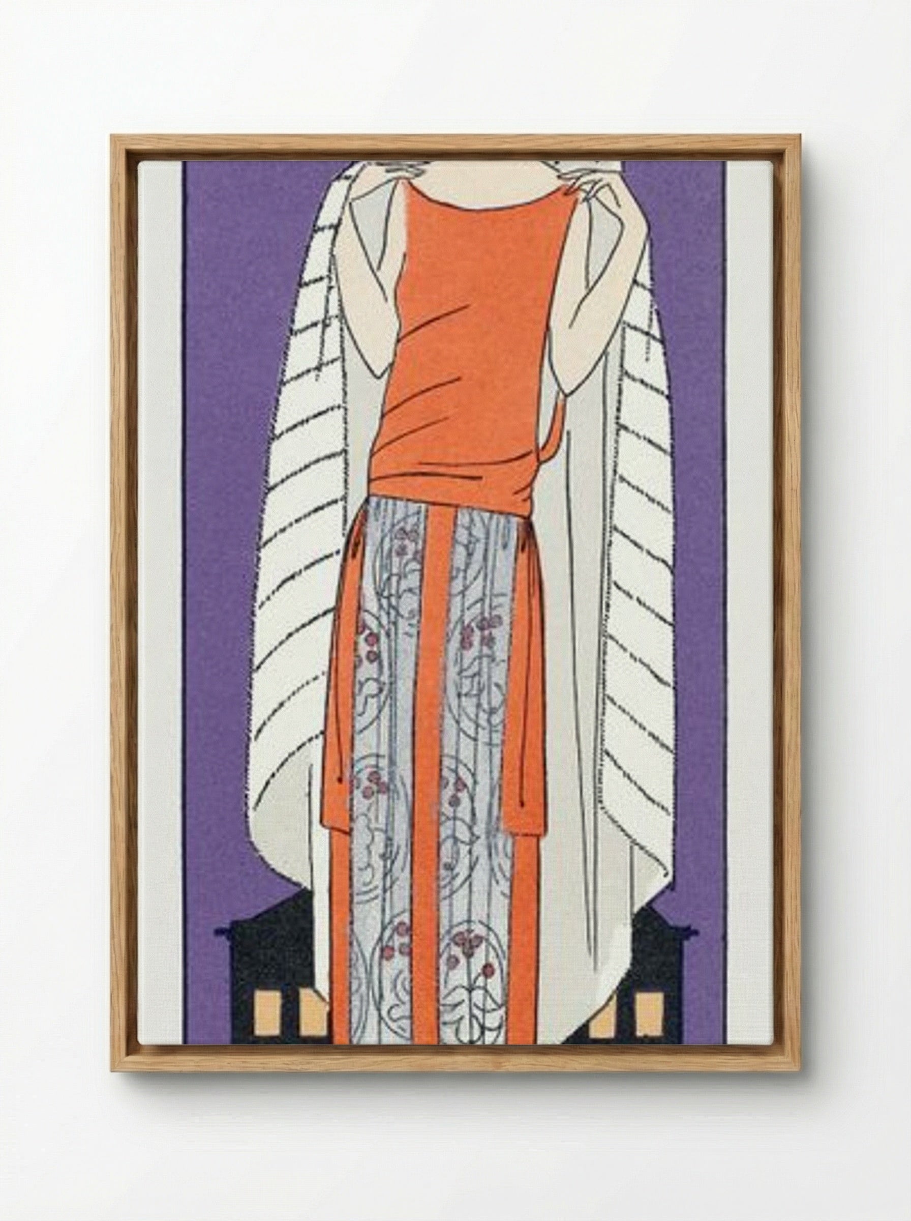 Evening Dress and Cape - Philippe et Gaston - Framed Canvas Wood