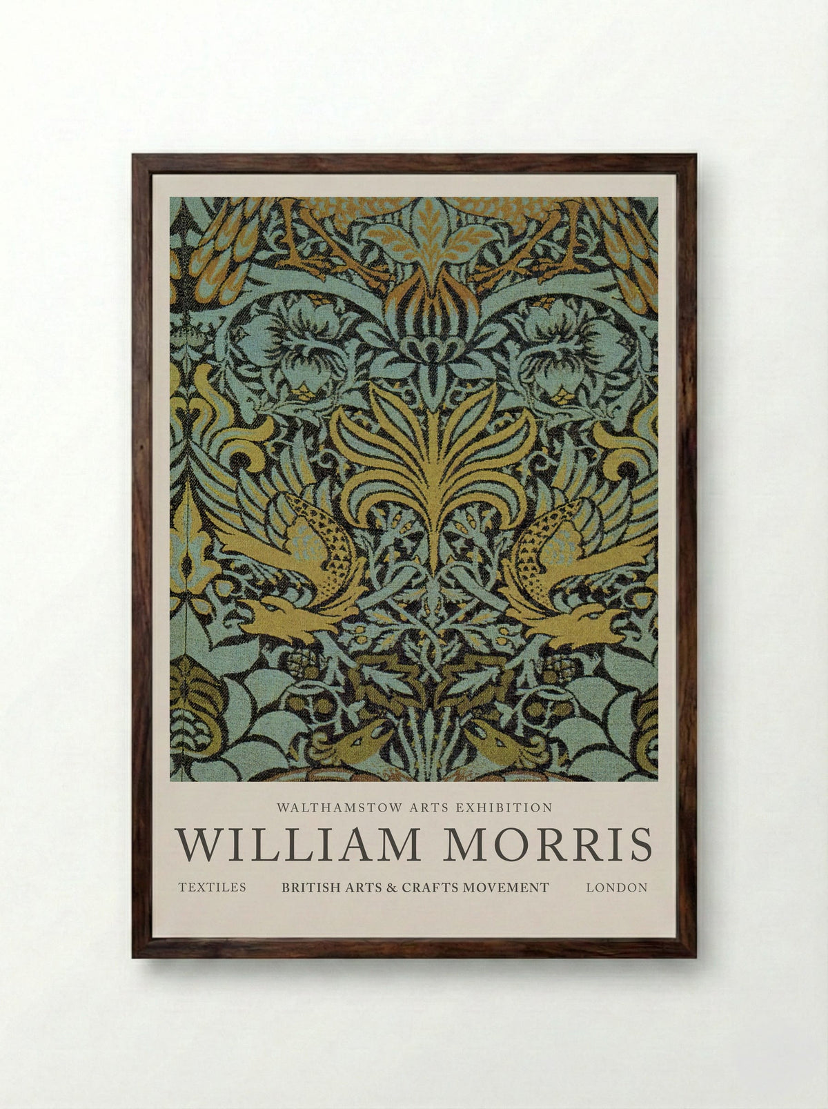 Peacock and Dragon Woven Wool Furnishing Fabric - William Morris - Fine Art Print