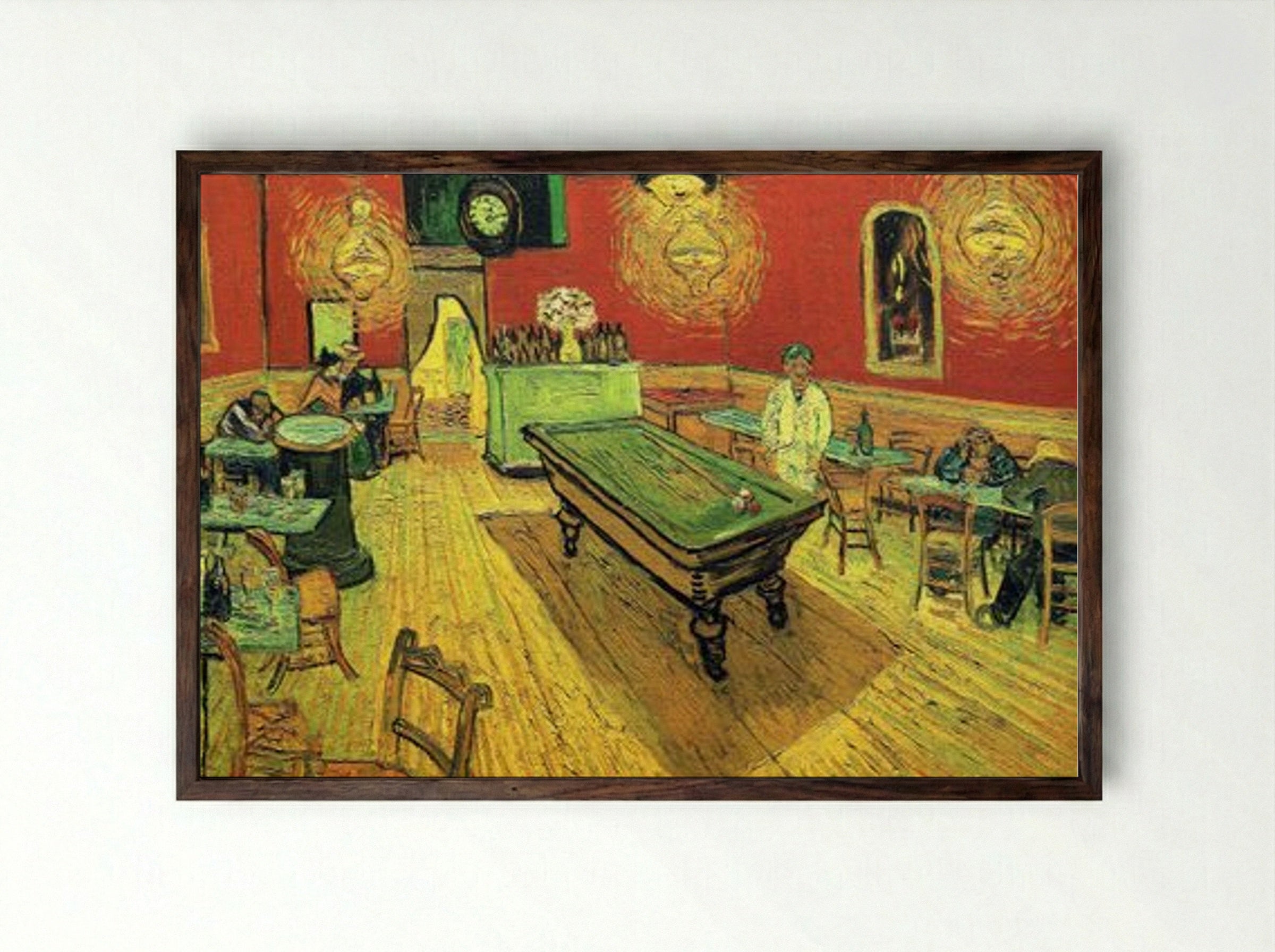 The Night Café - Vincent van Gogh - Framed Print Dark Wood
