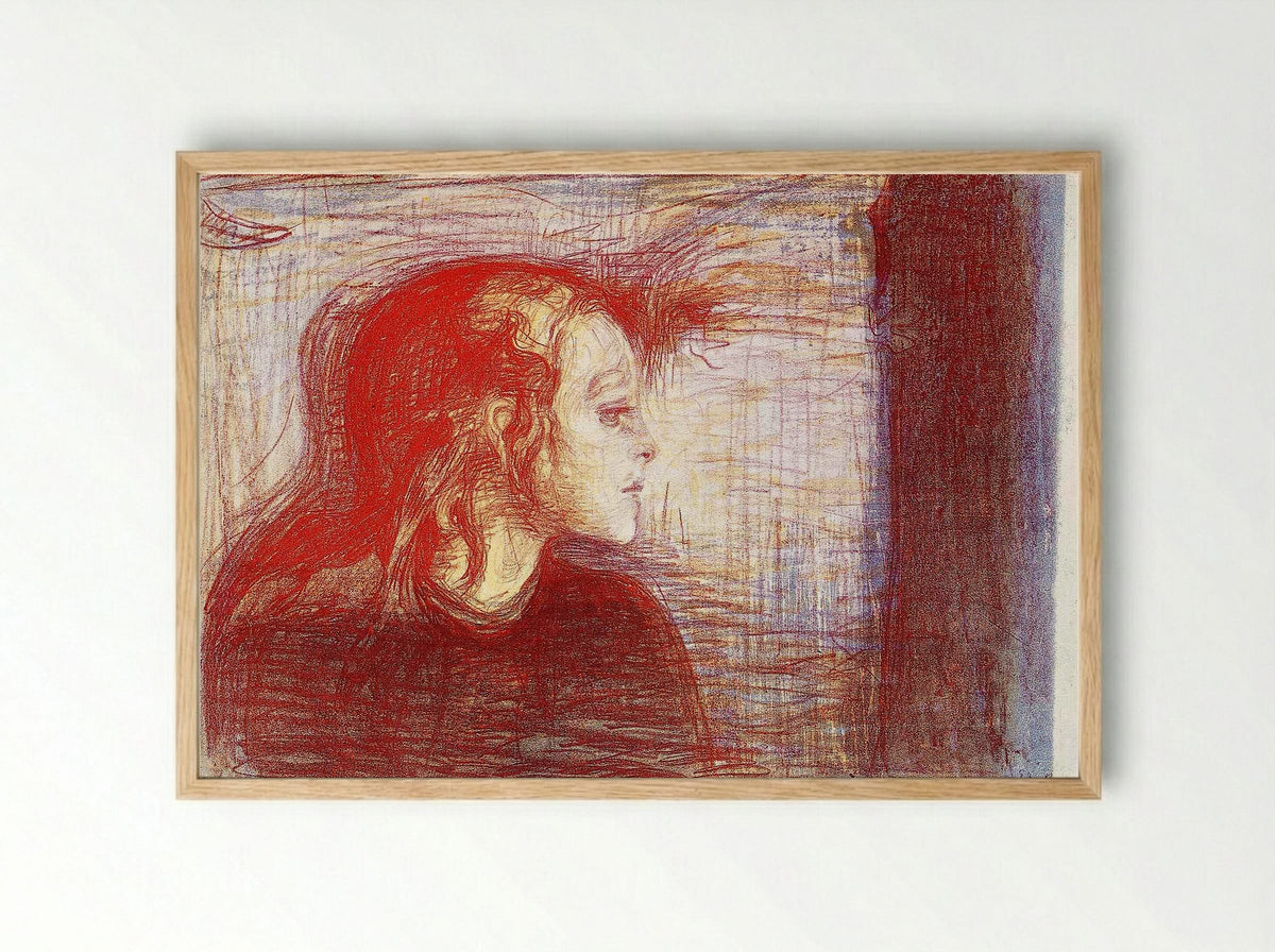 The Sick Child II - Edvard Munch - Framed Print Wood