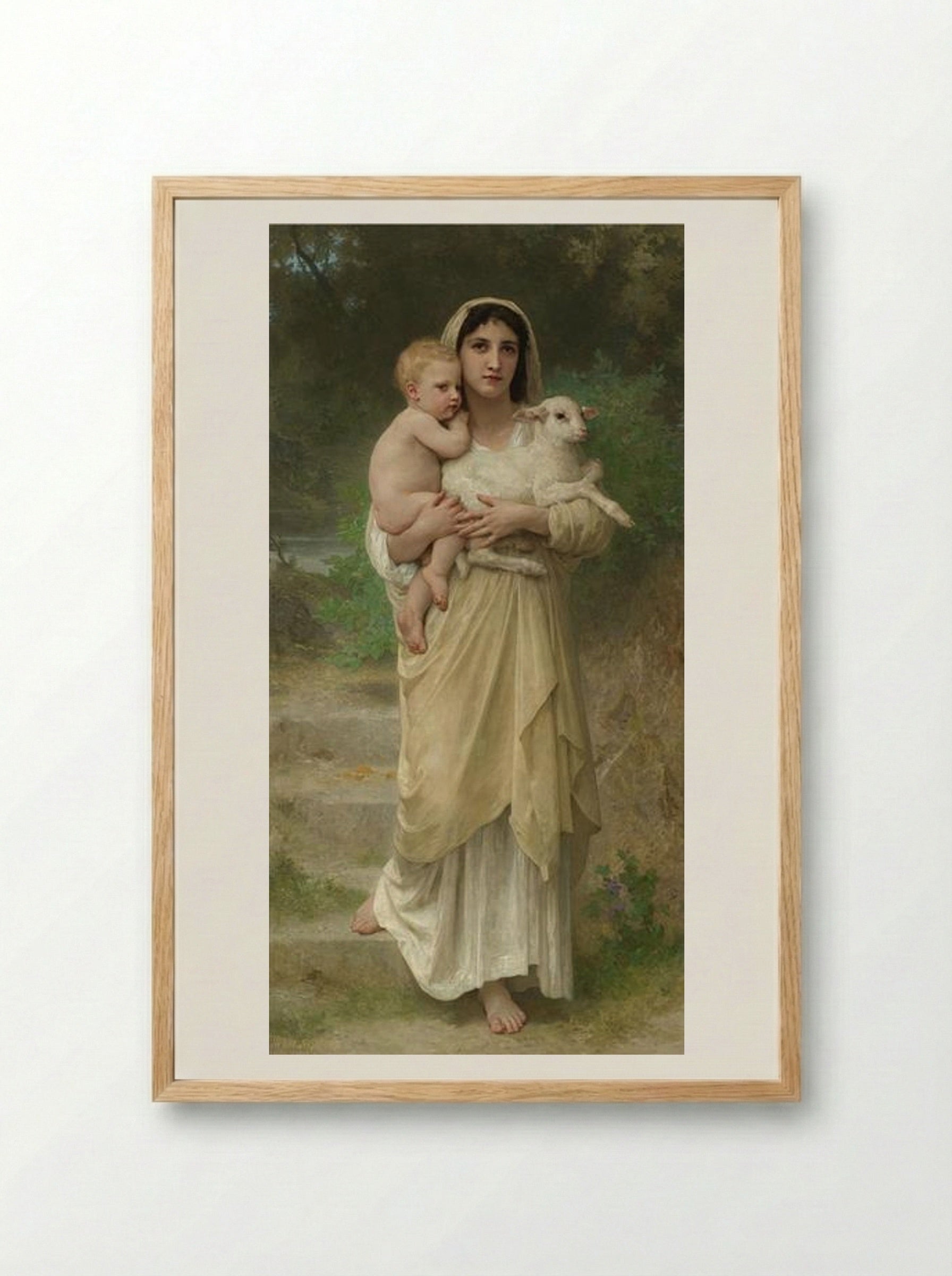 Lambs - William-Adolphe Bouguereau - Framed Print Wood