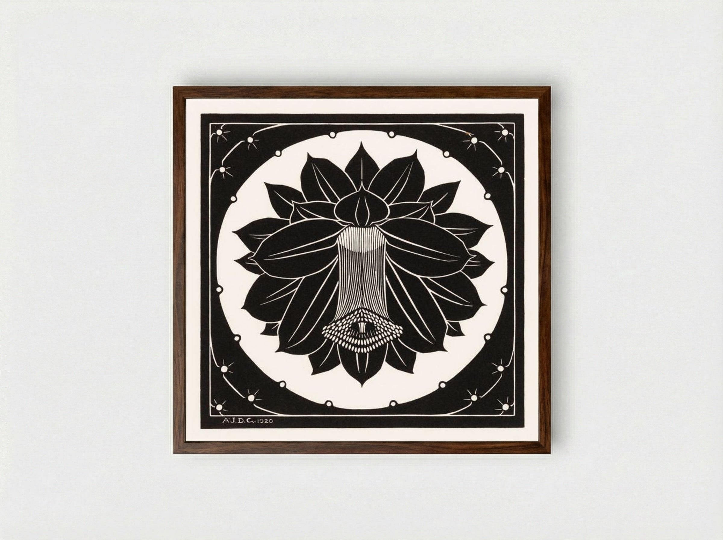 Flower - Julie de Graag - Framed Print Dark Wood