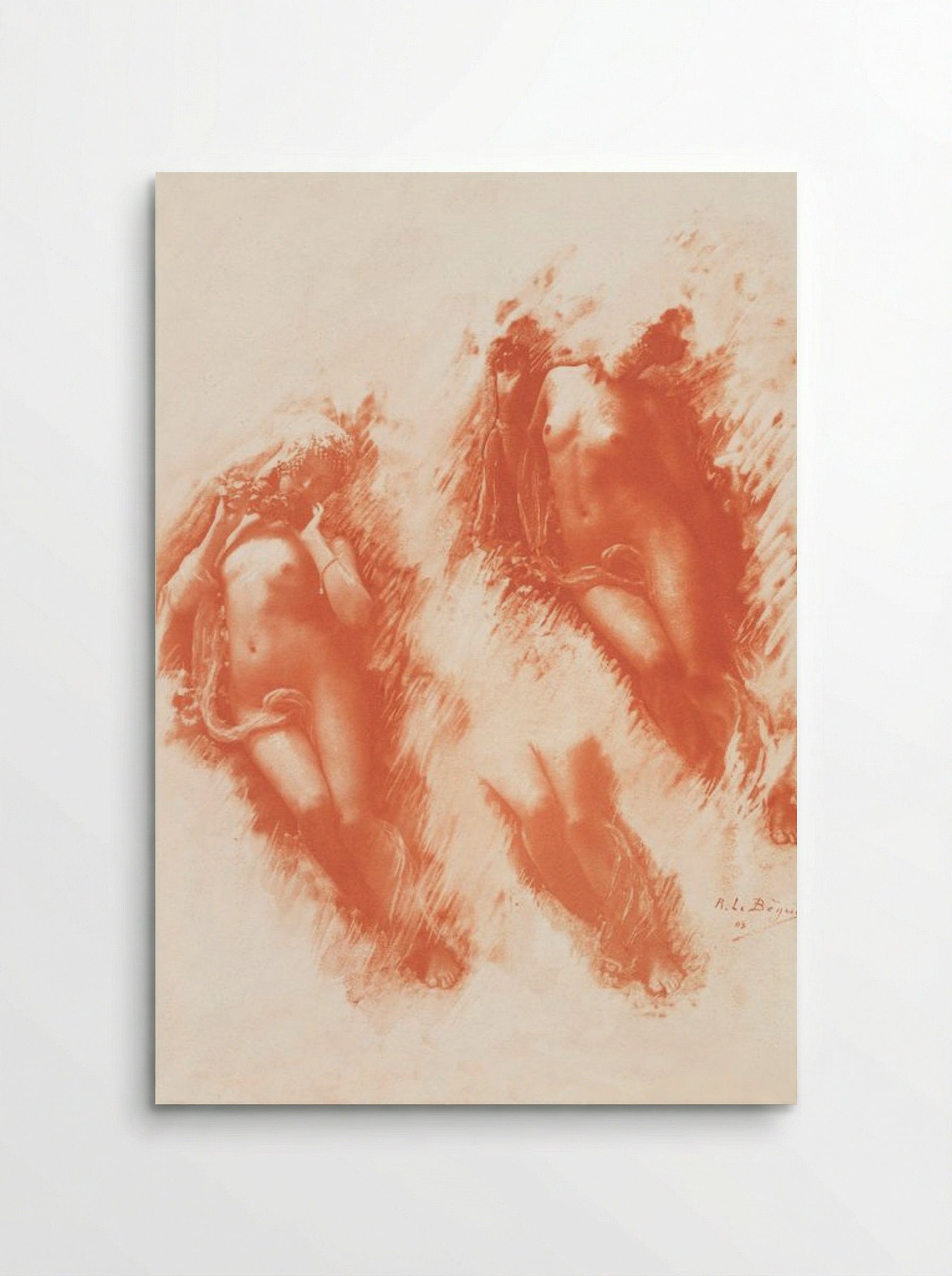 Study of Nude Women (Sanguine Chalk) - René Le Bègue - Poster