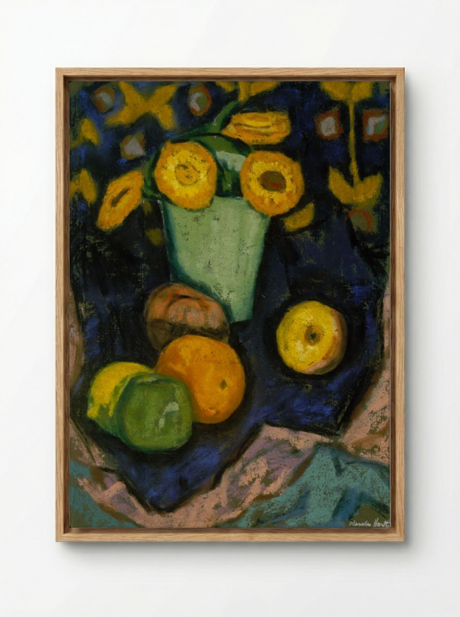 Still Life (Flowers and Fruit) - Marsden Hartley - Framed Canvas Wood