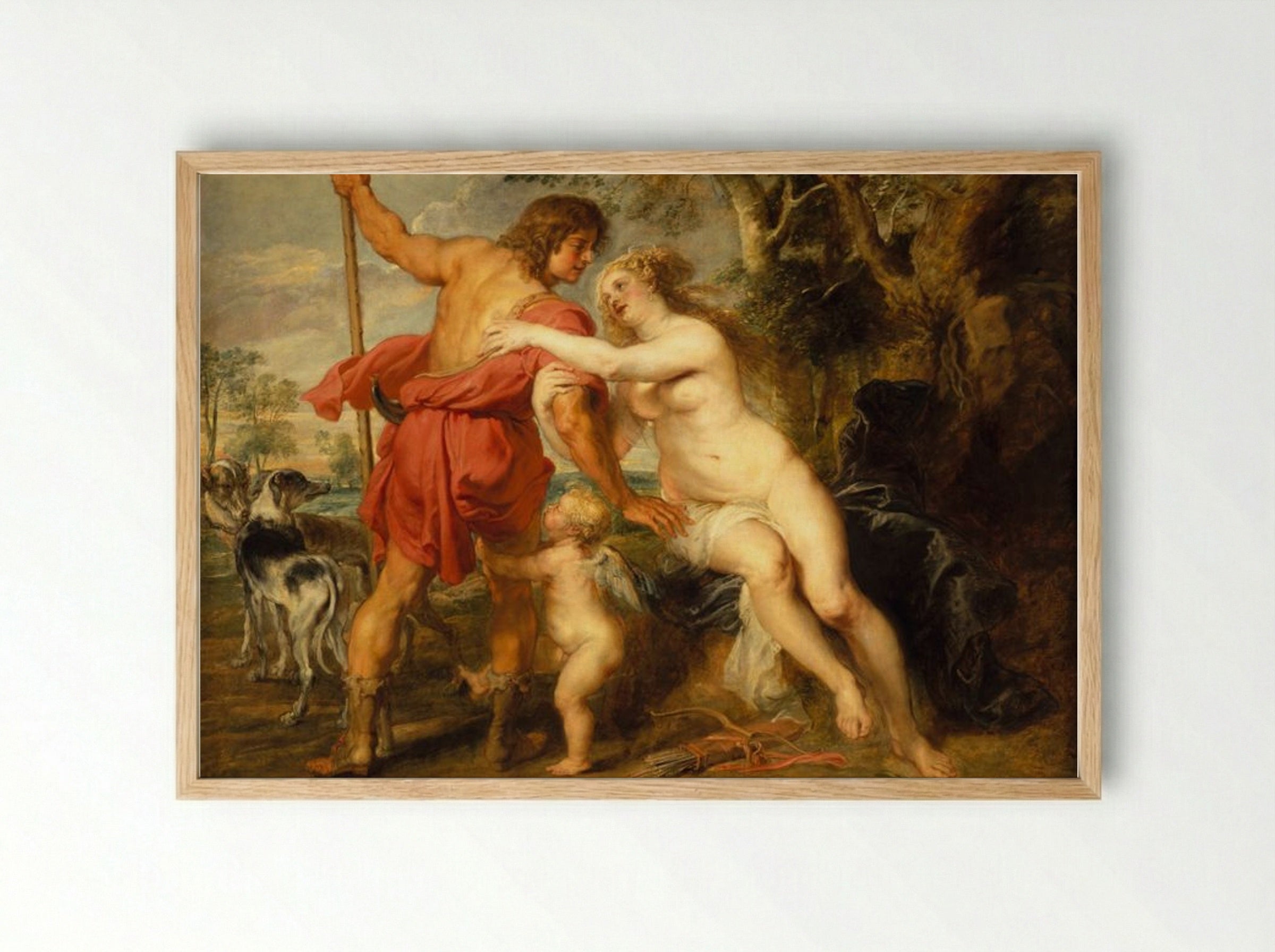 Venus and Adonis - Peter Paul Rubens - Framed Print Wood