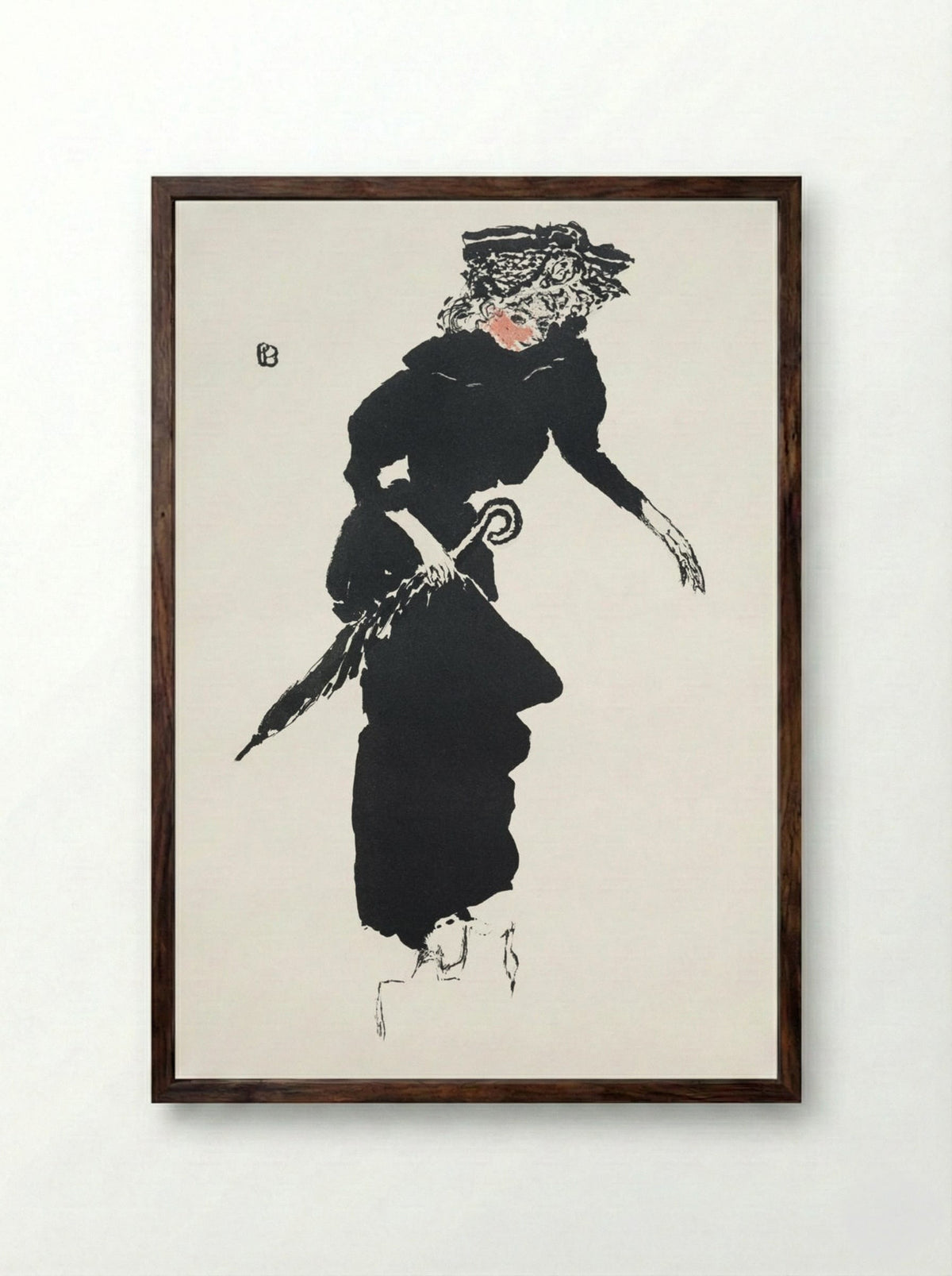 Woman with an Umbrella - Pierre Bonnard - Framed Print Dark Wood
