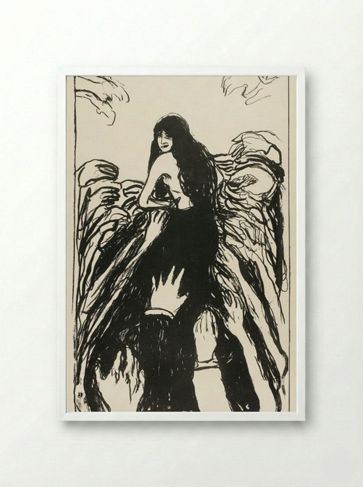 The Hands - Edvard Munch - Framed Print White