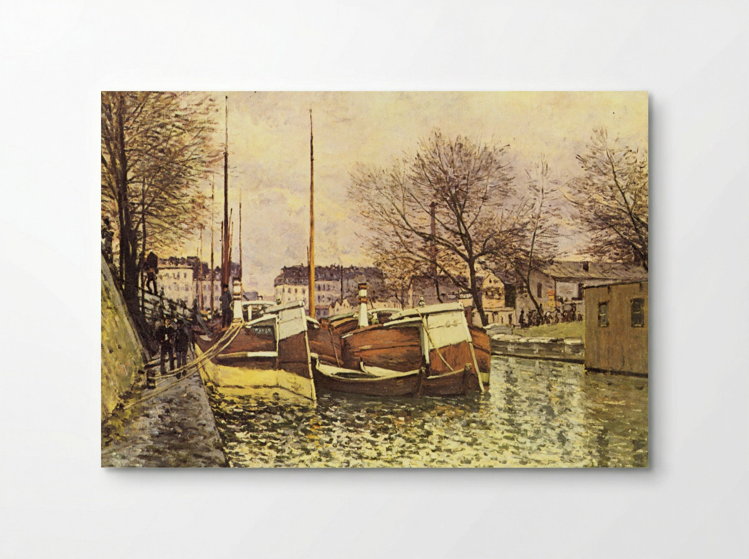 Barges on the Canal Saint-Martin, Paris - Alfred Sisley - Poster