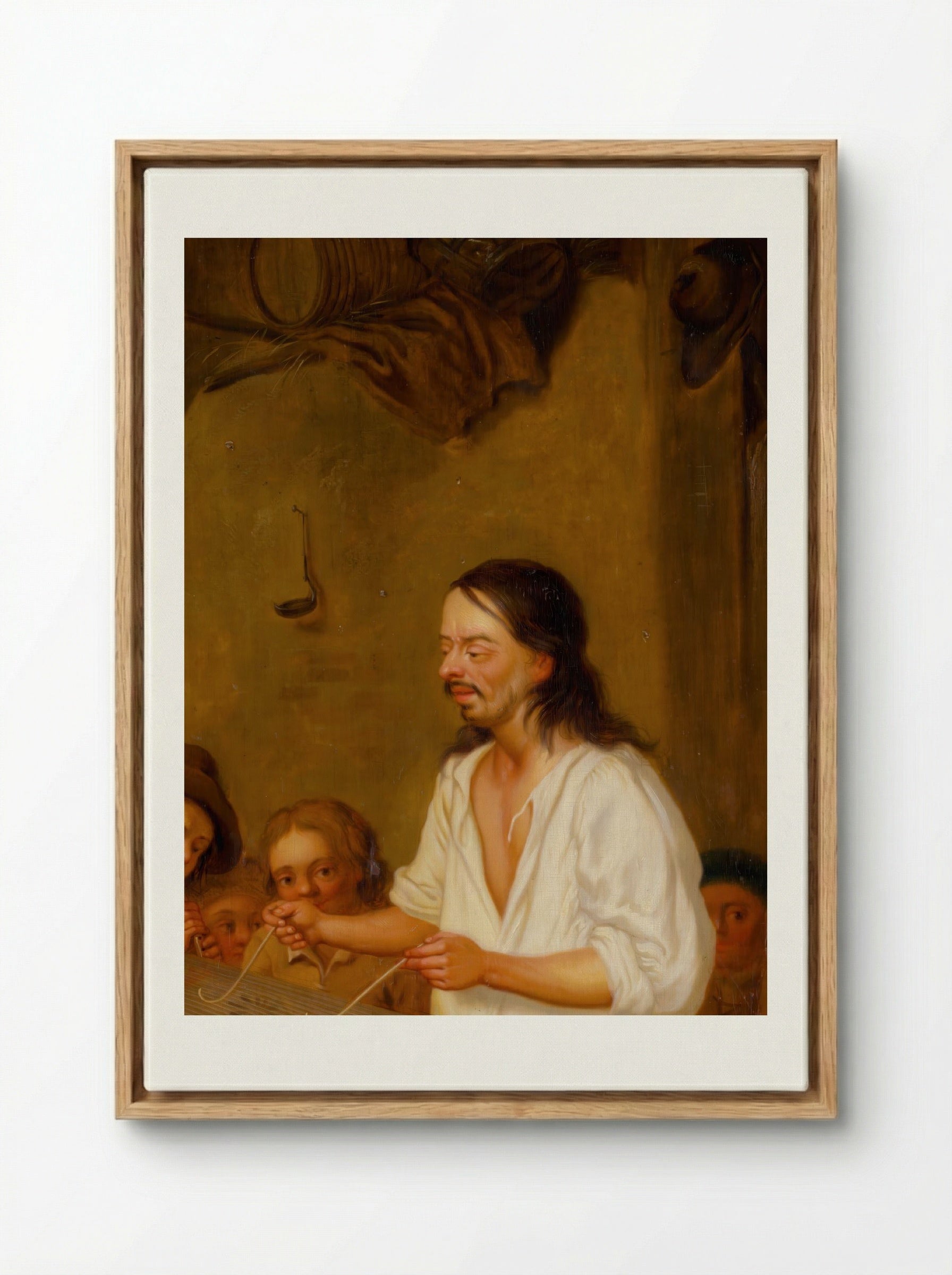 The Music Master - Jan Steen - Framed Canvas Wood