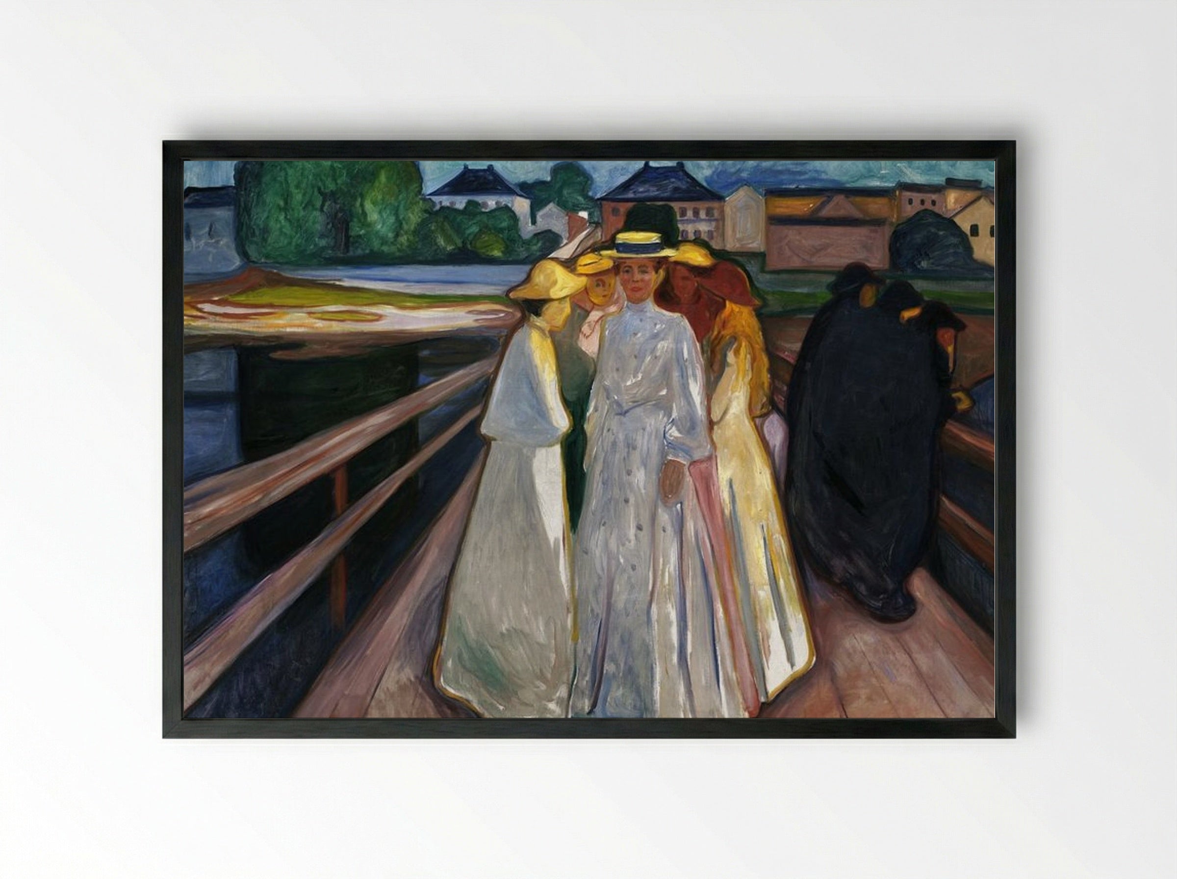 On the Bridge - Edvard Munch - Framed Print Black