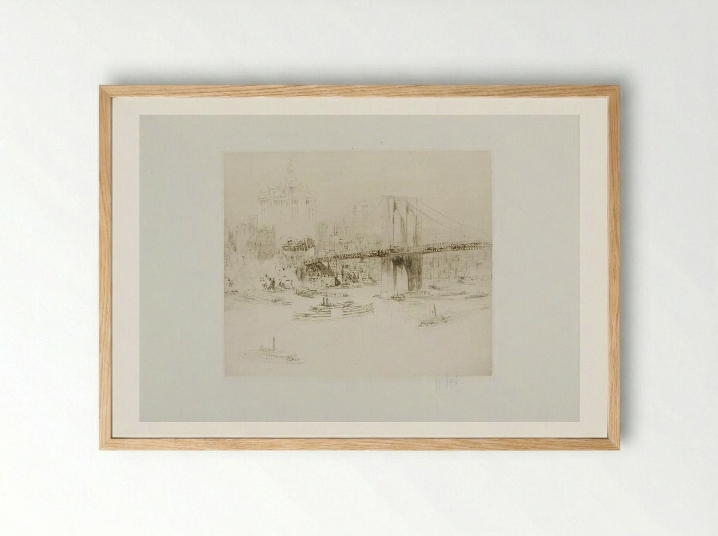 Brooklyn Bridge - William Walcot - Framed Print Wood