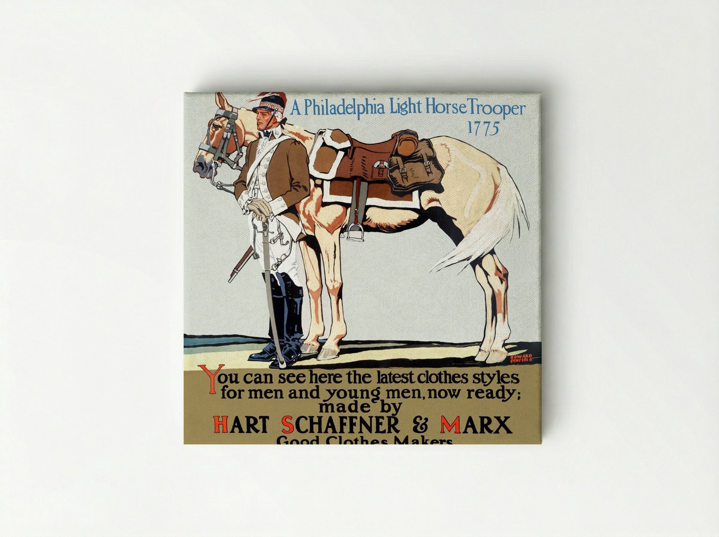 A Philadelphia Light Horse Trooper, 1775 - Edward Penfield - Canvas